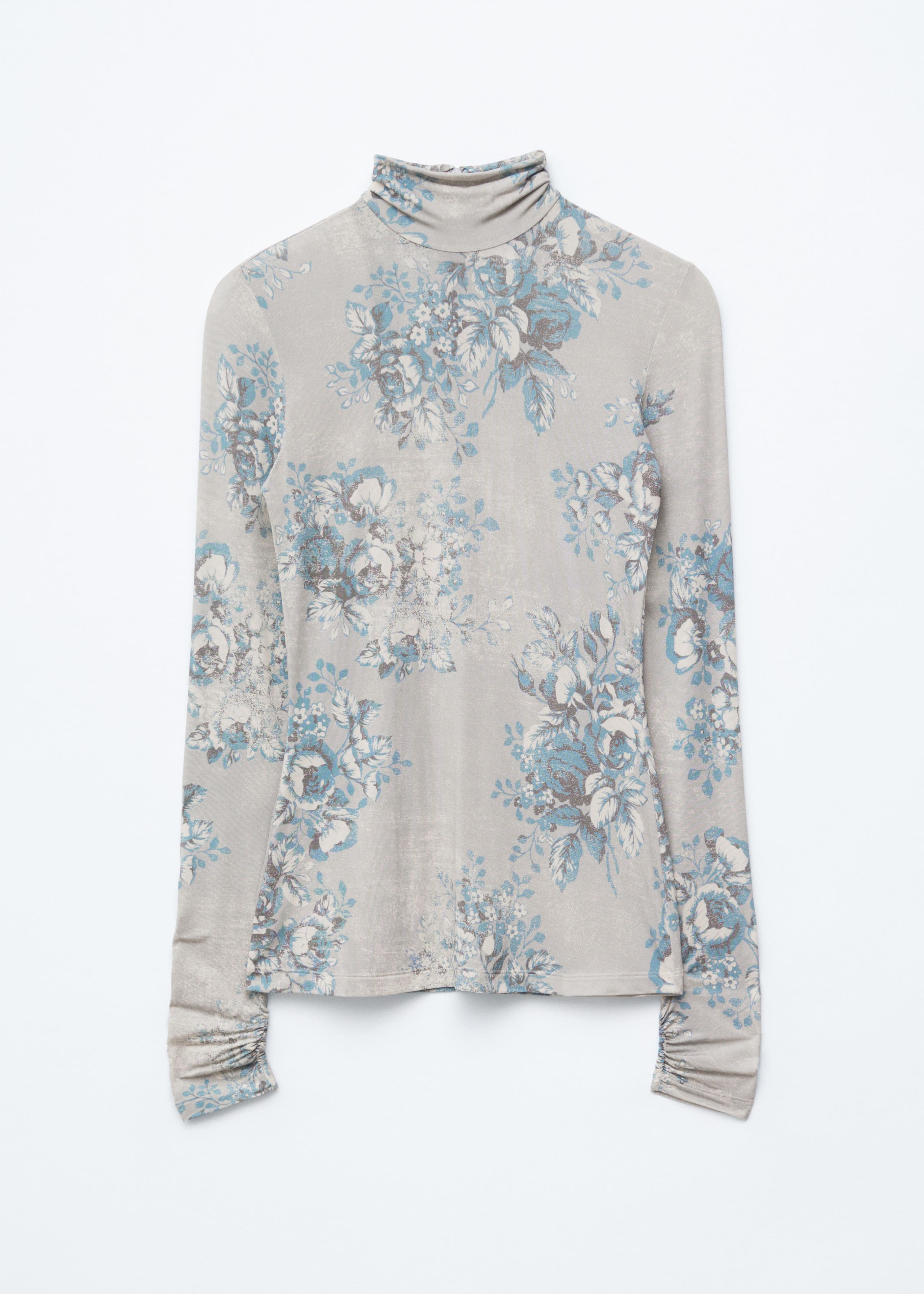 Image of Oberteil mit Rollkragen und Blumenmuster