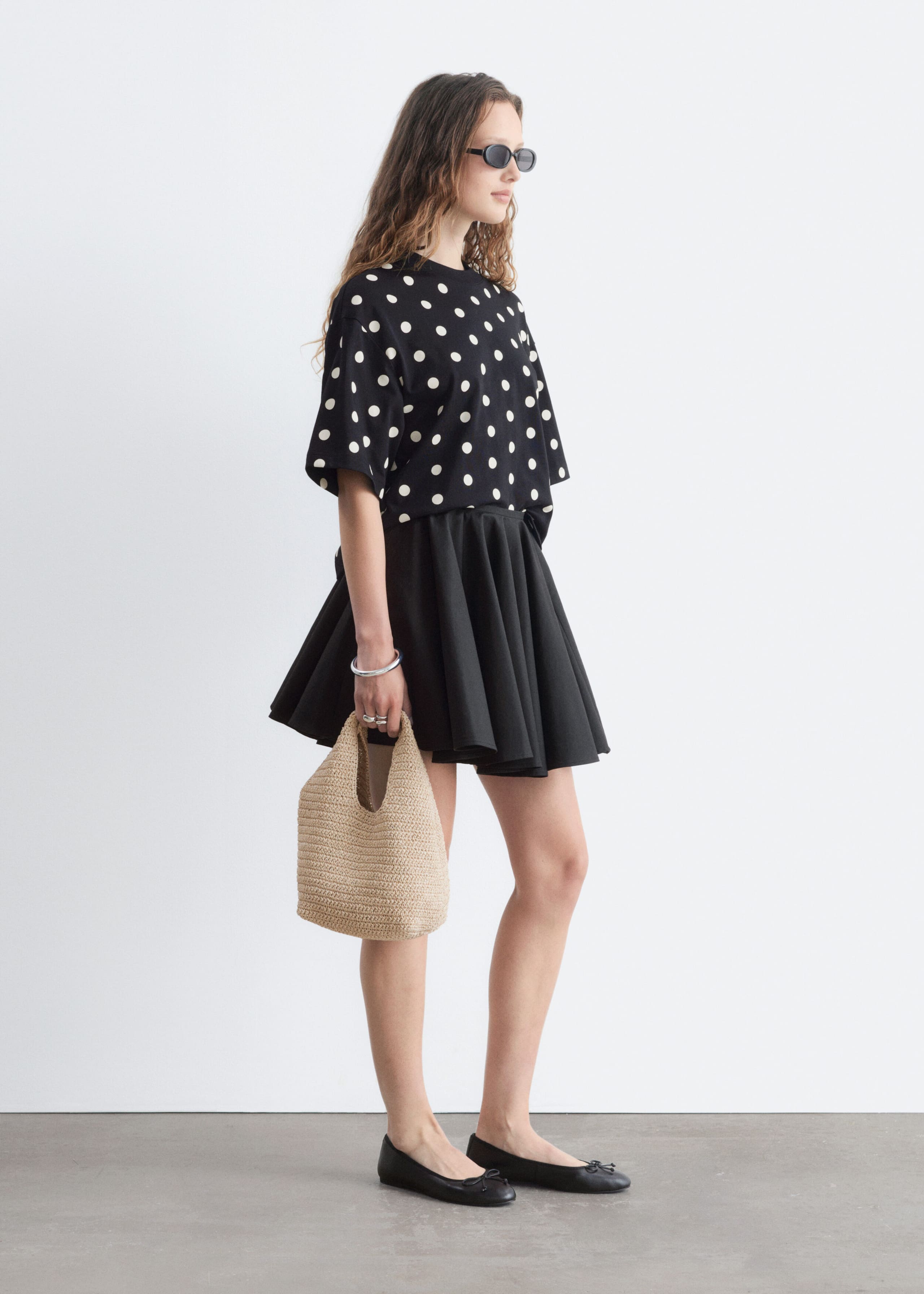 Boxy Cotton T-Shirt - Black/White - Still Life