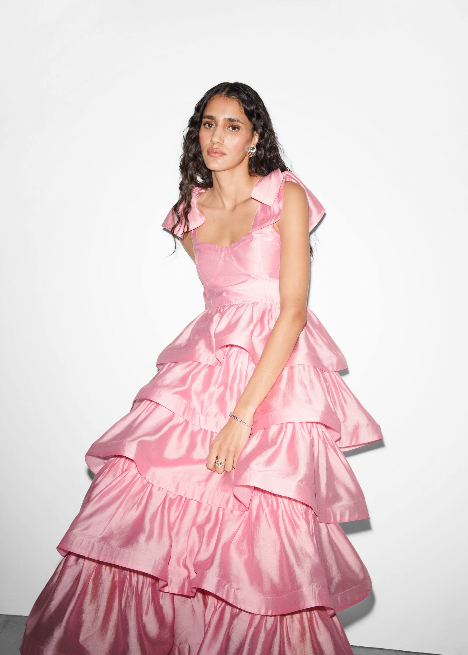 Maxi-jurk met ruches - Roze - 5