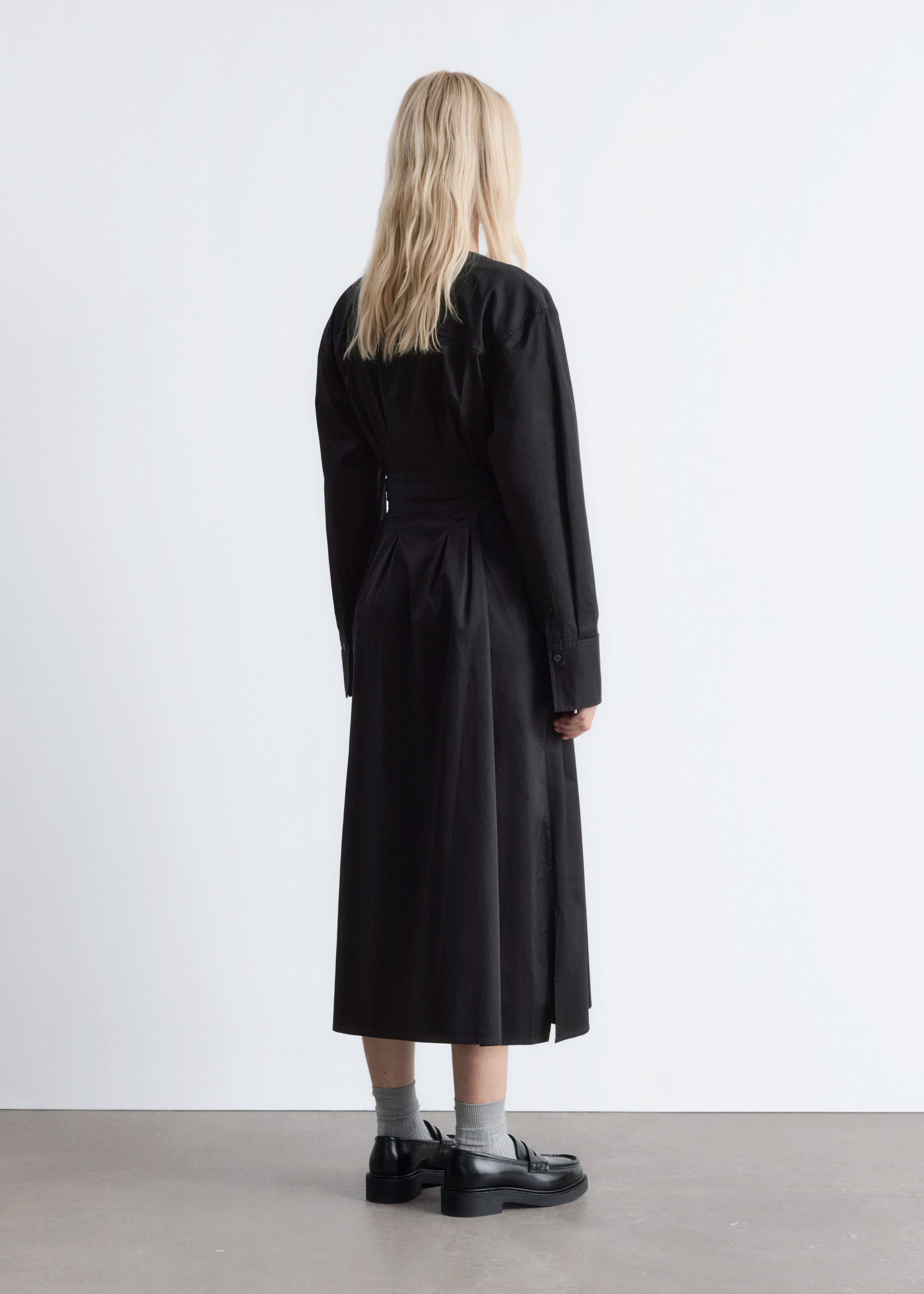 Image of Cotton Shirt Midi Dress