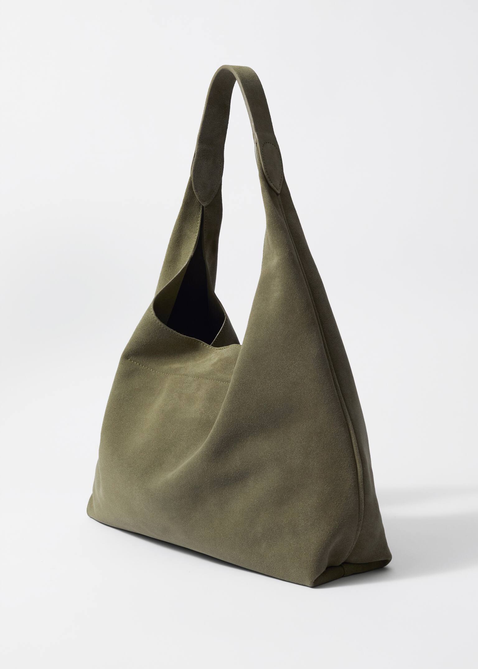 Grand sac cabas en daim - Vert/Marron/Gris foncé/Rouge foncé/Bleu clair/Rouille - 3