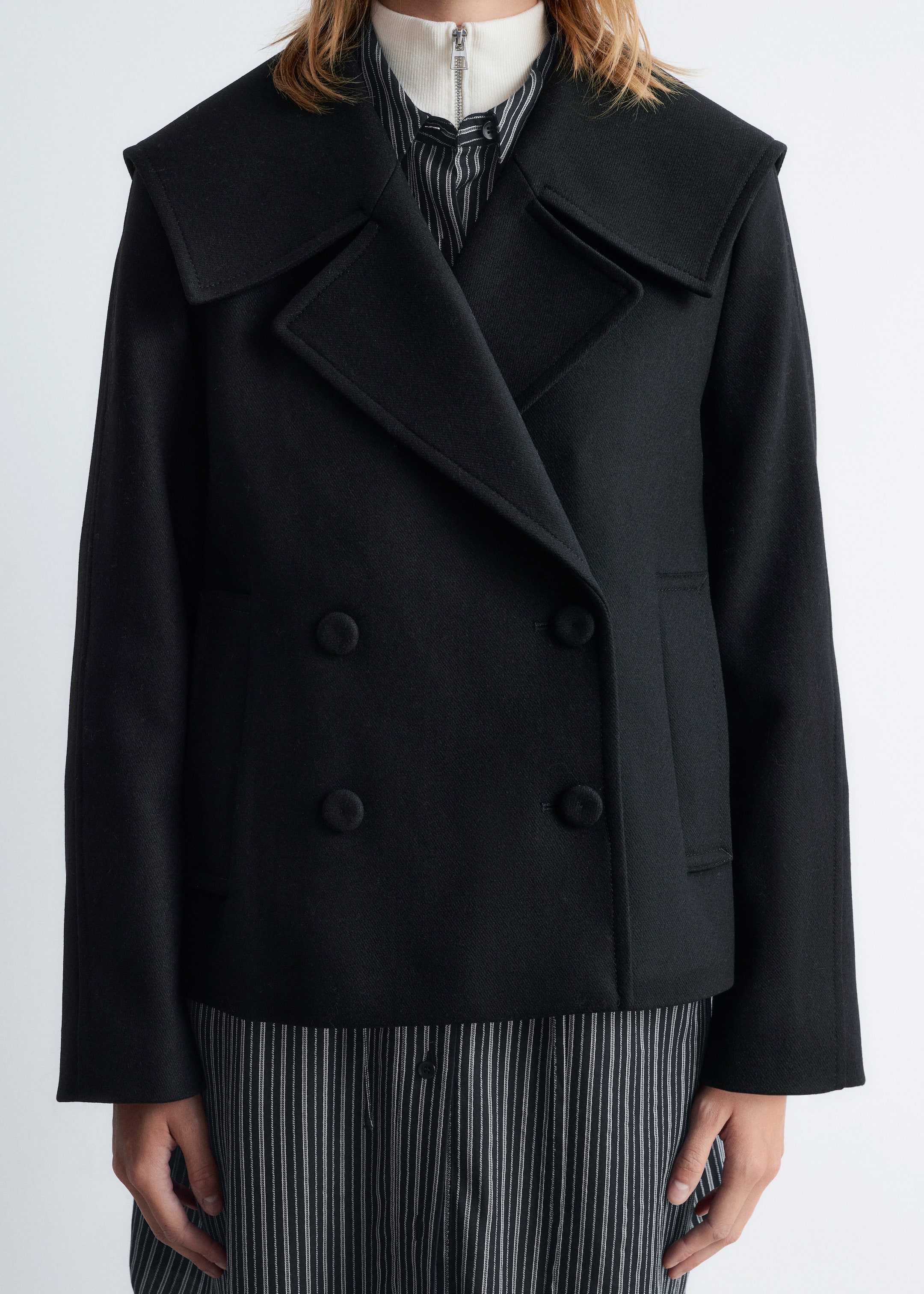 Agrandir l'image: Veste en laine à double boutonnage - Noir - FEMME | H&M FR 4