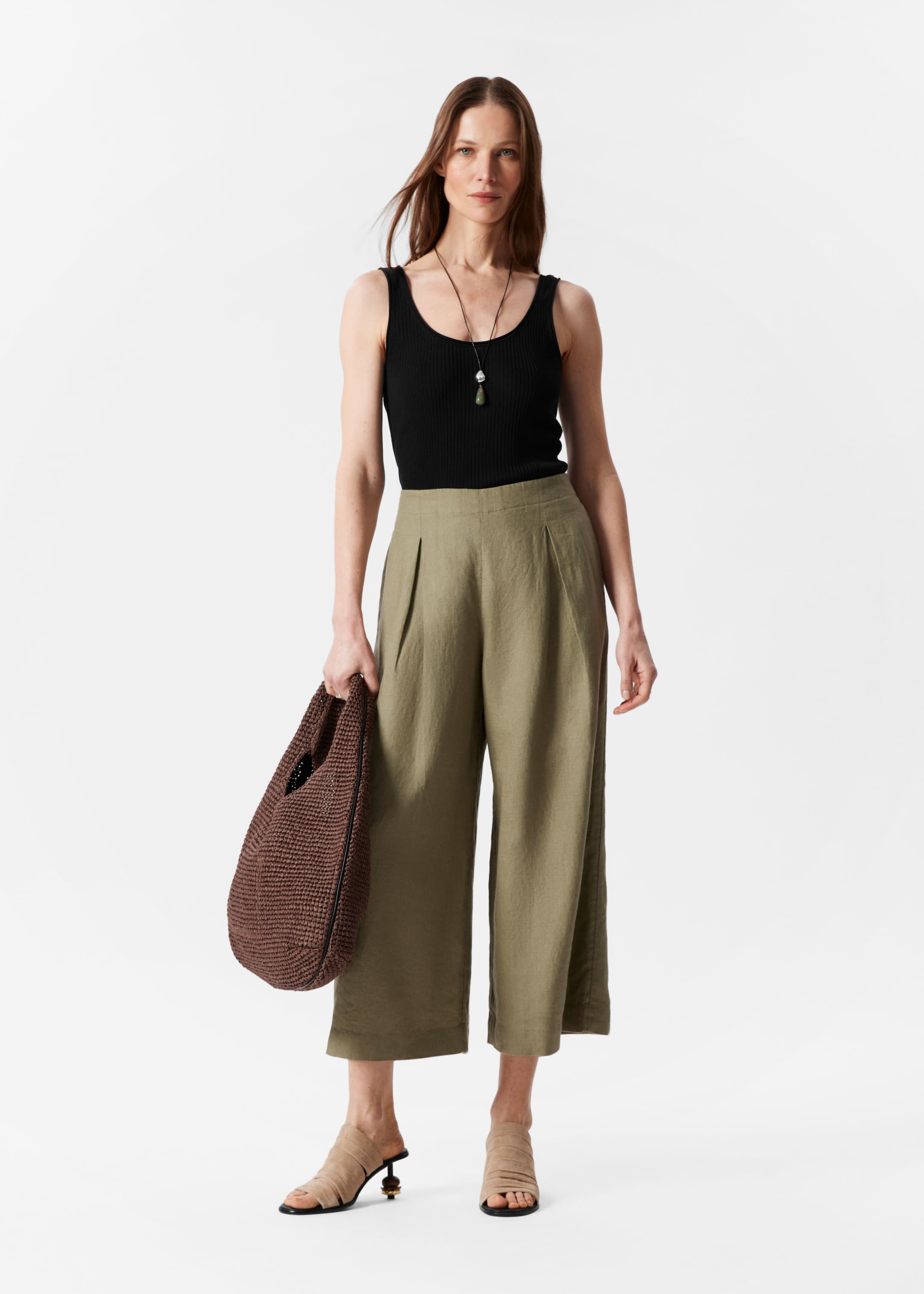Visualizza immagine più grande: Culotte in lino - Verde kaki - DONNA | H&M IT 1