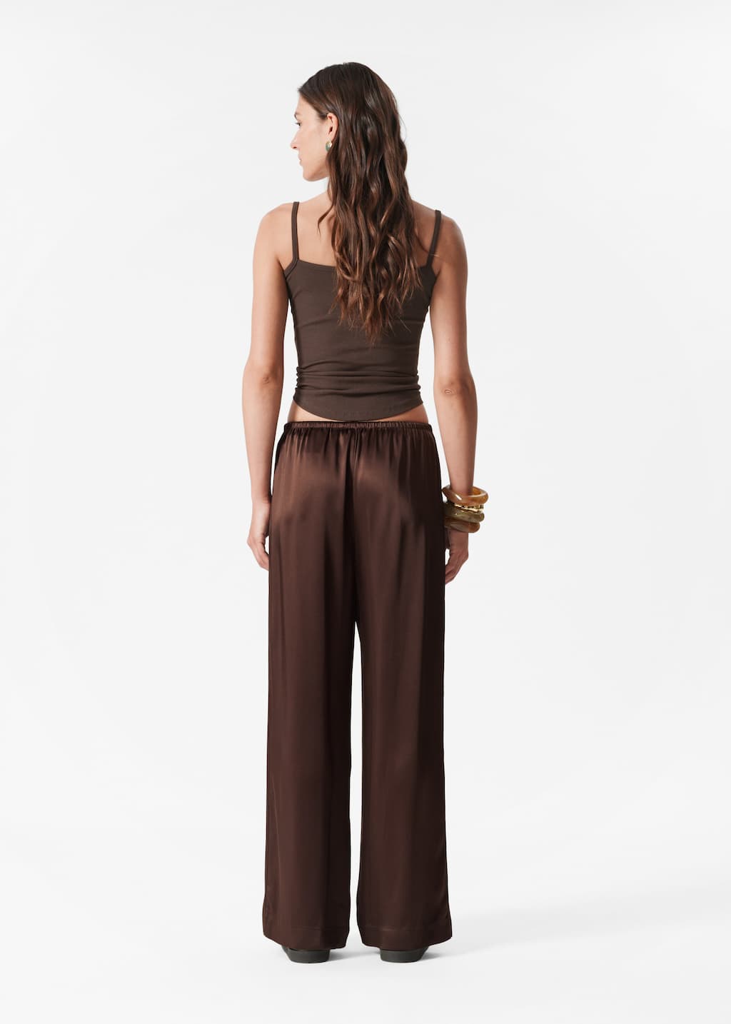 Image of Drawstring Satin Trousers