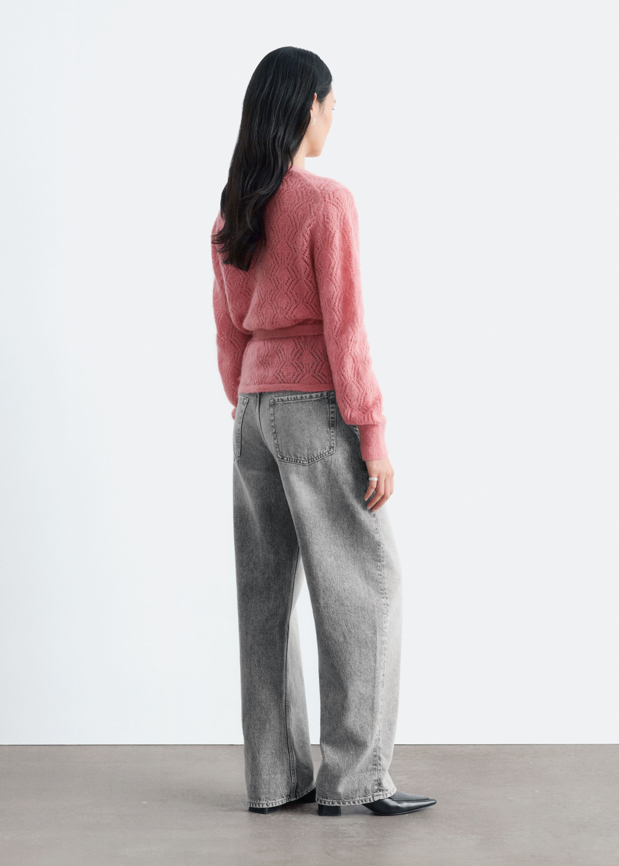 Mohair-Blend Pointelle Cardigan - Pink - Still Life