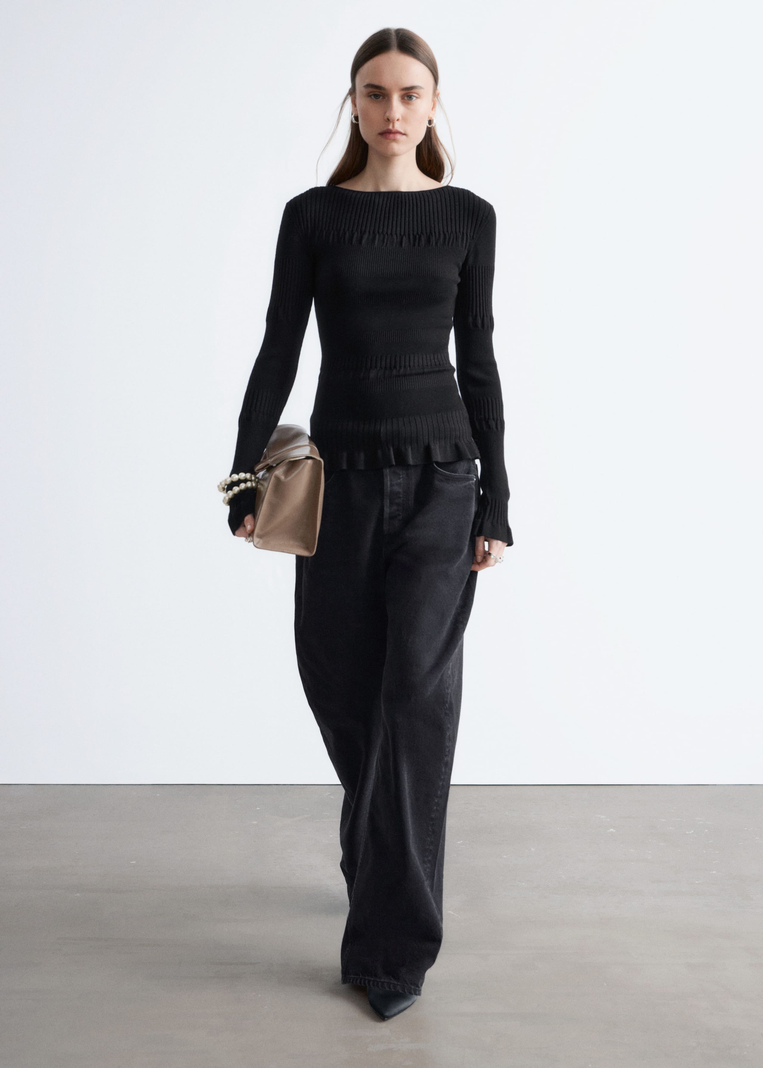 Image of Long-Sleeve Ribbed Top