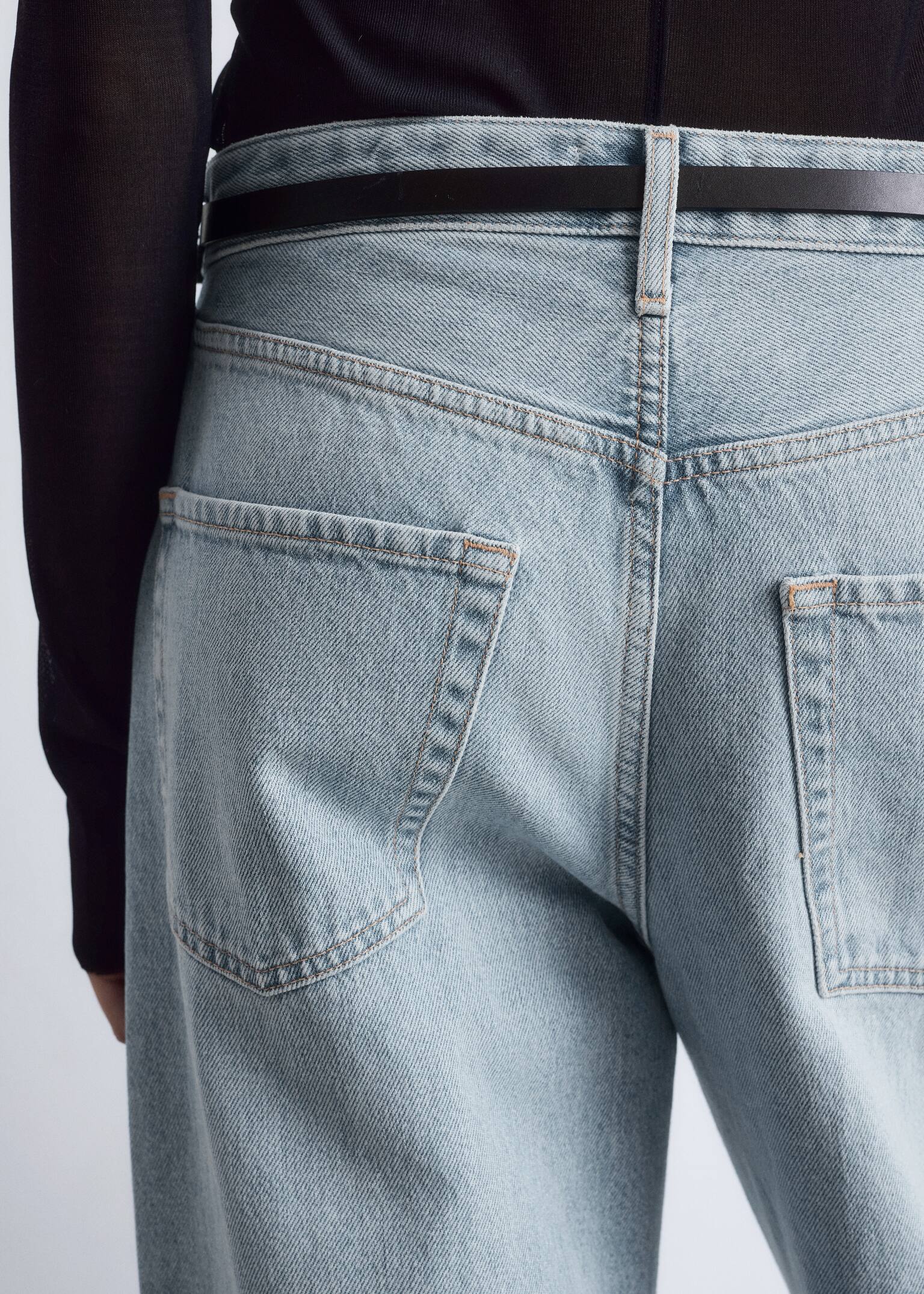 Jean barrel - Bleu clair/Marron foncé - 10