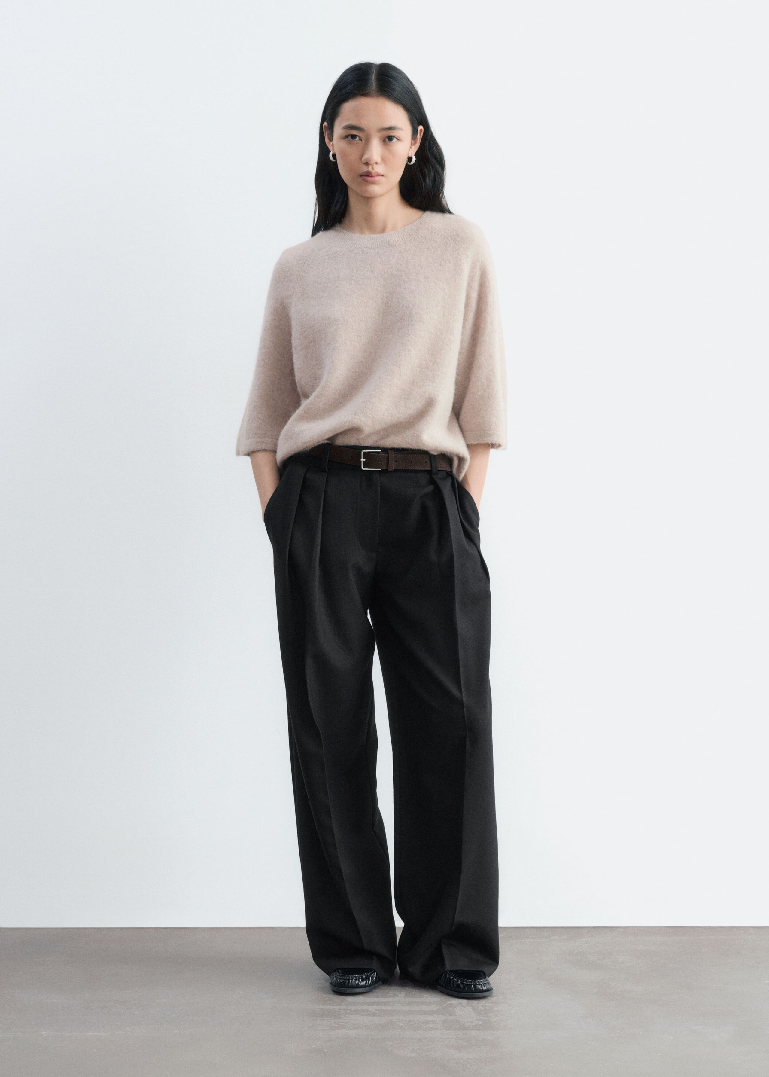Top de punto en mezcla de alpaca - Avena - Lookbook