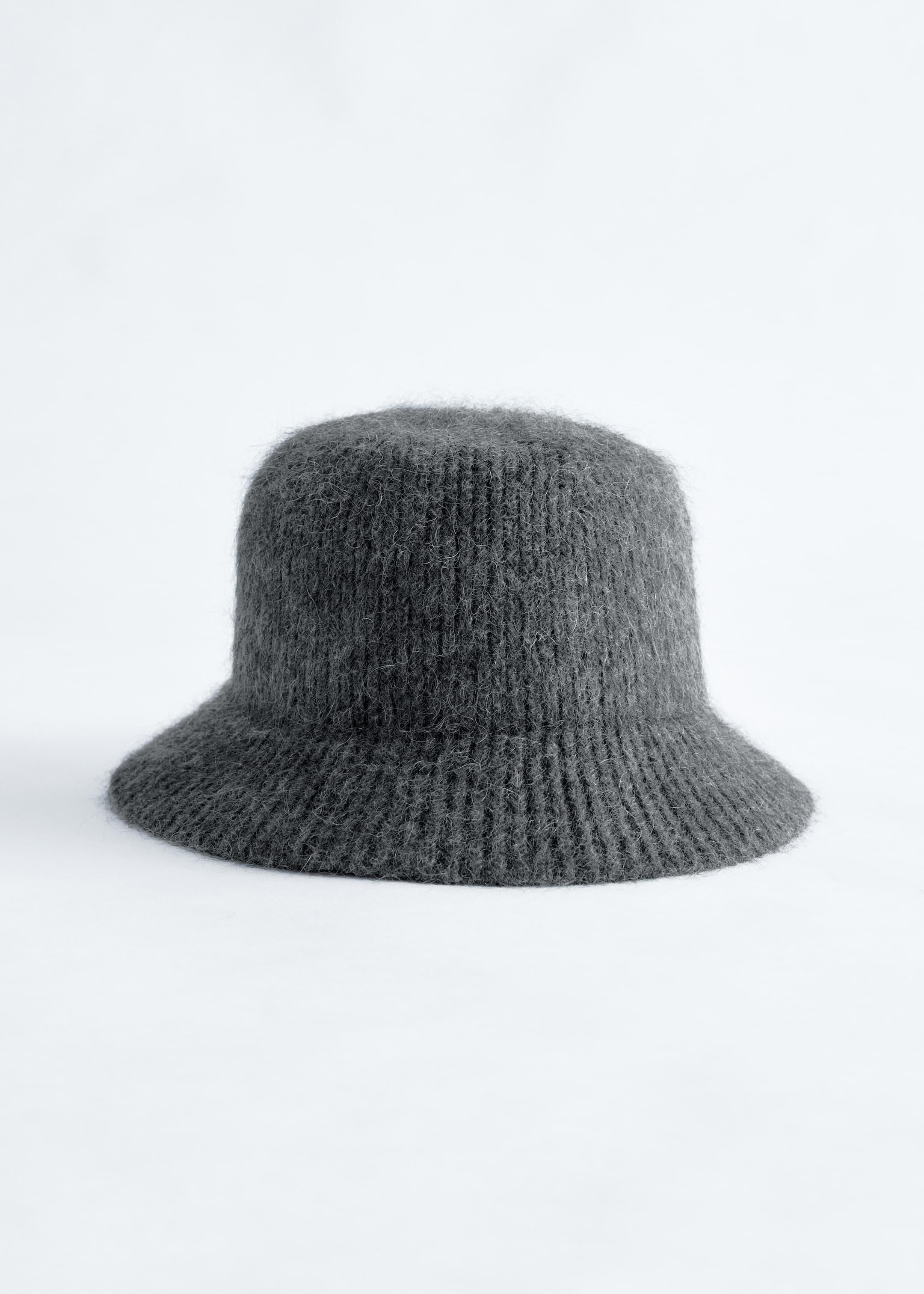 View larger image: Brushed Knitted Bucket Hat - Dark Grey Melange - Ladies | H&M GB 1