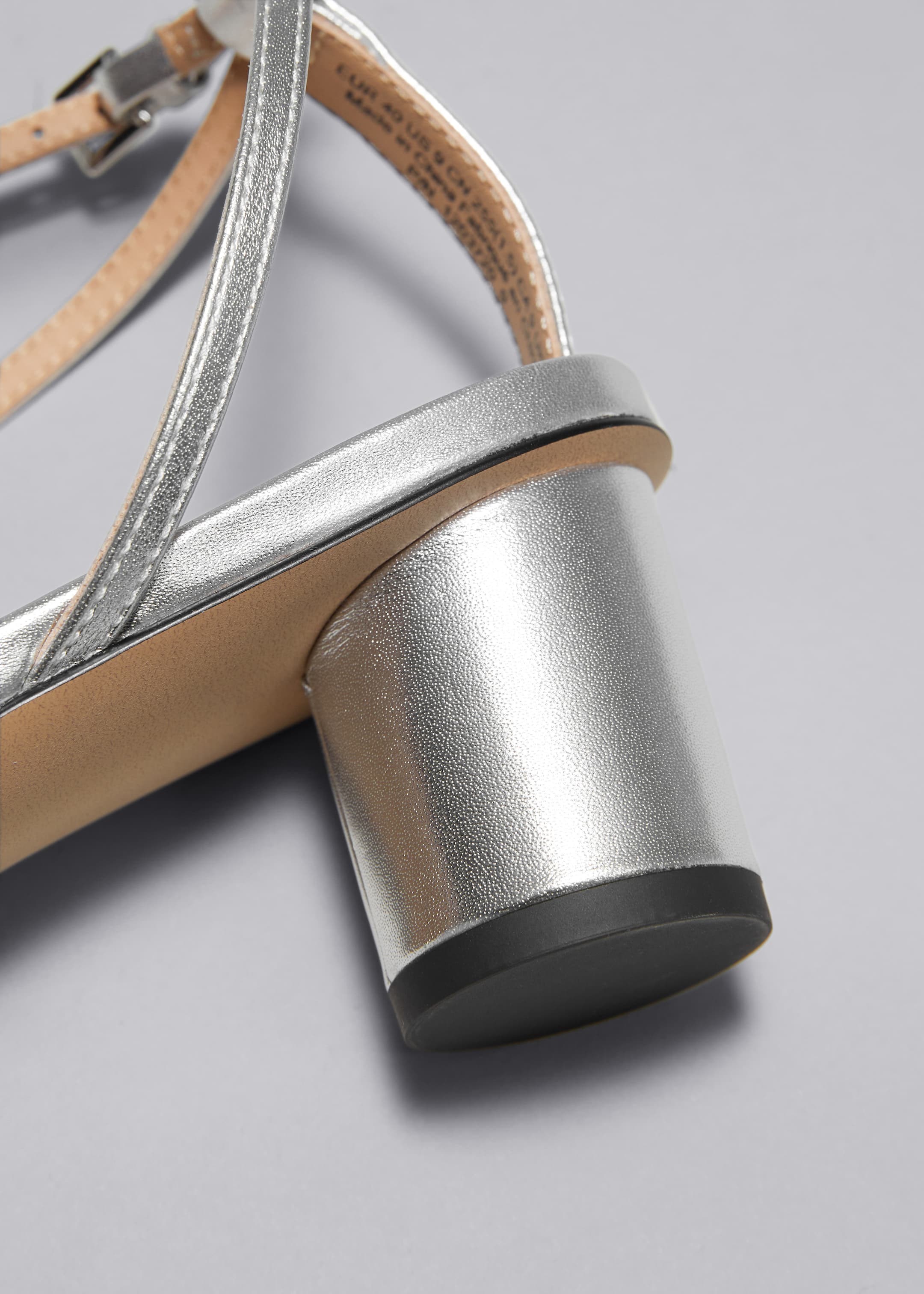 View larger image: Heeled Leather Sandals - Silver - Ladies | H&M GB 3