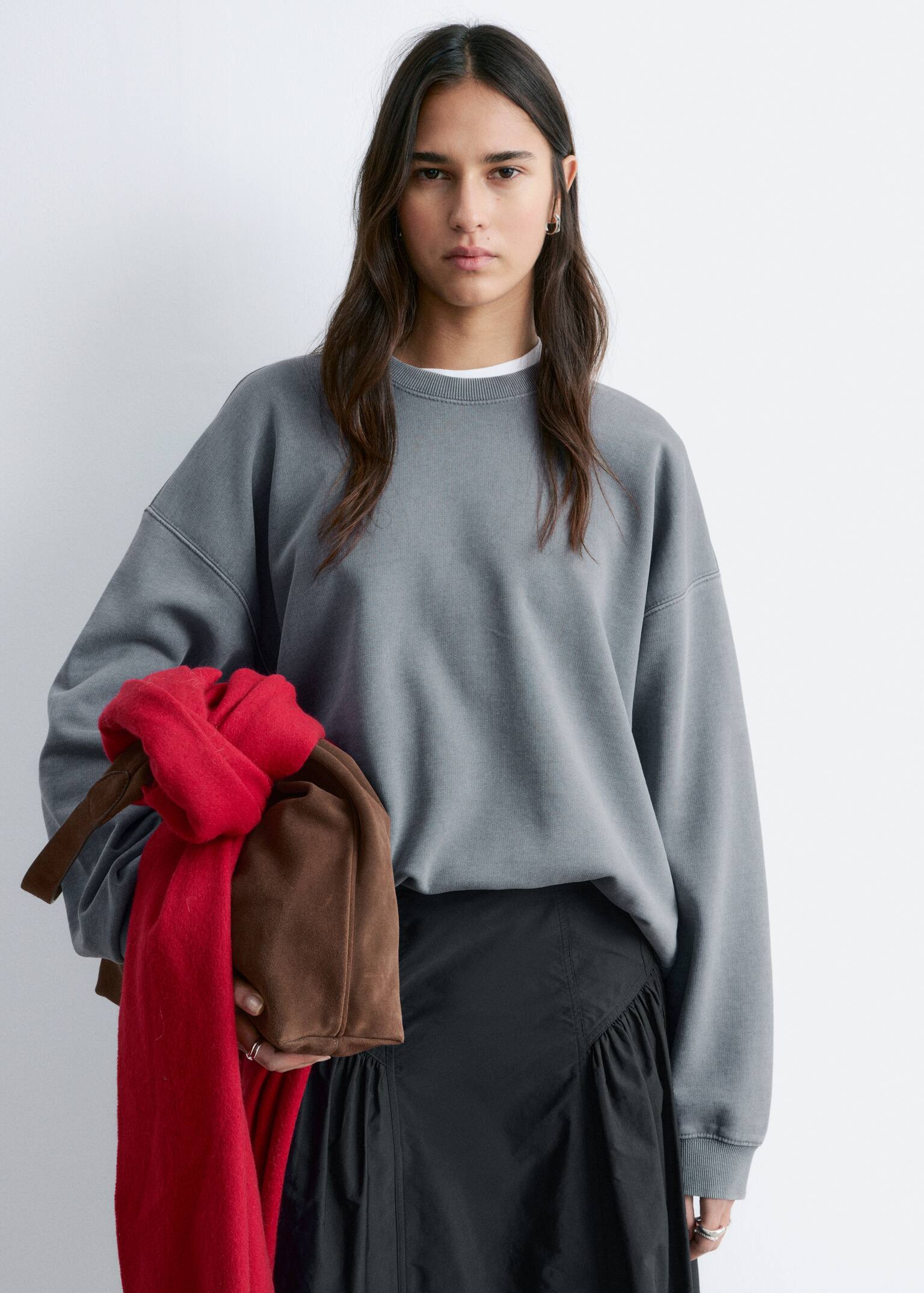 Sweat oversize - Gris/Pêche/Orange - 3