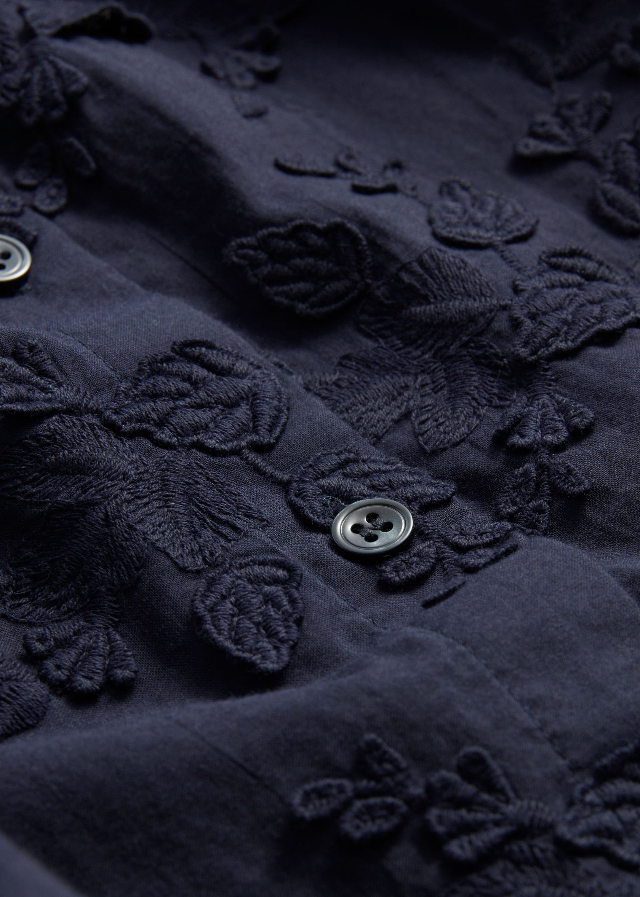 View larger image: Voluminous Floral-Appliqué Blouse - Navy - Ladies | H&M GB 7