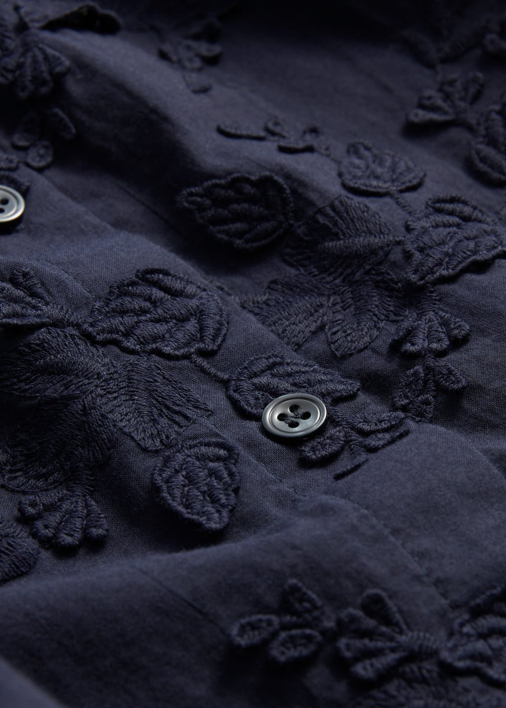 Image of Voluminous Floral-Appliqué Blouse