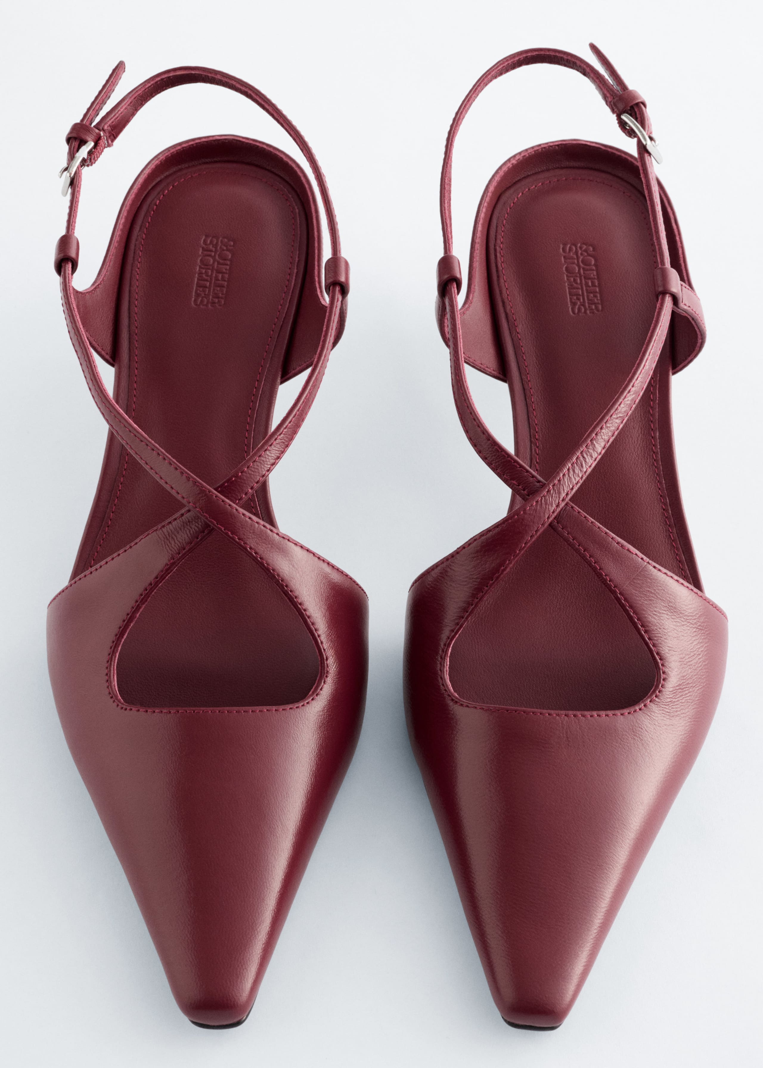 Image of Criss-Cross Leather Slingback Pumps