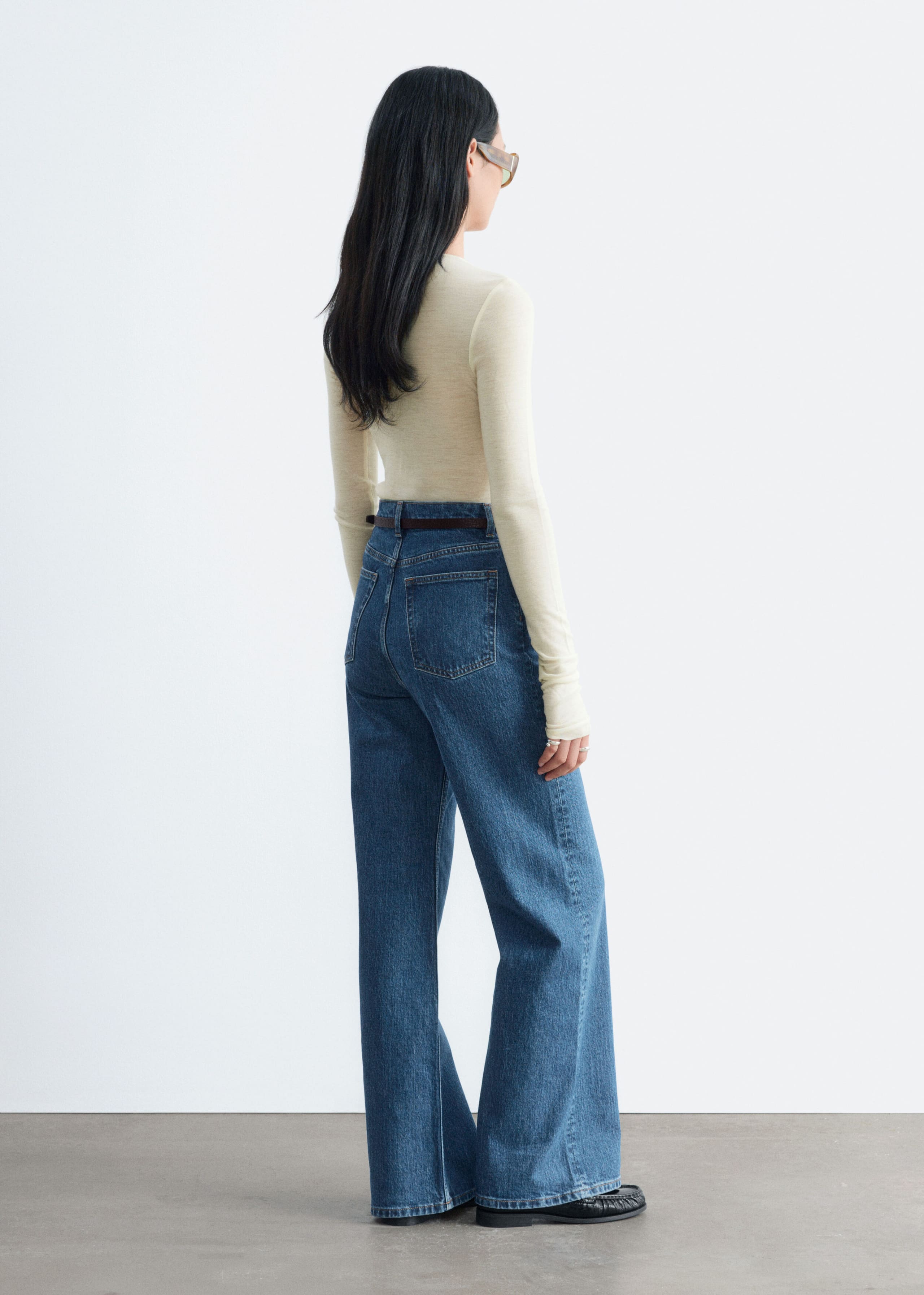 Plain-Knit Wool Top - White - Lookbook