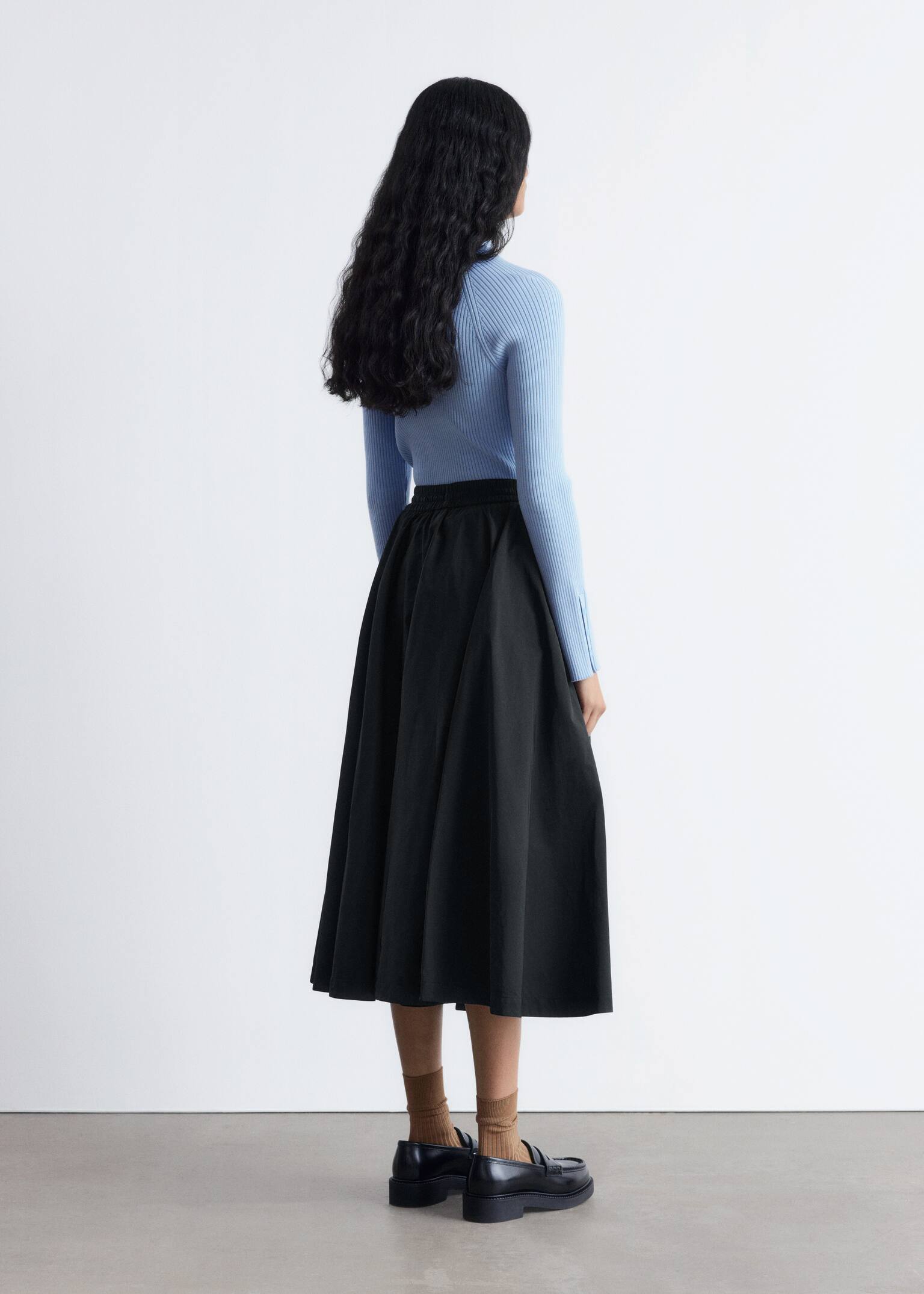 Polo en maille côtelée - Bleu clair/Brun caramel/Marron foncé - 5
