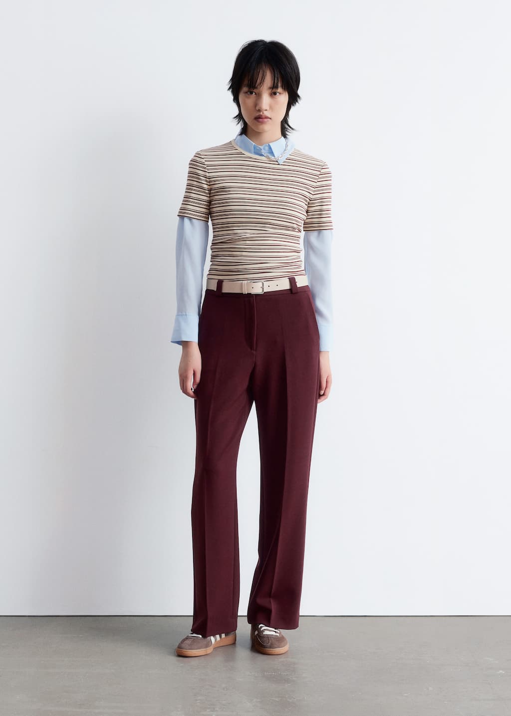 Image of Wide Press-Crease Trousers