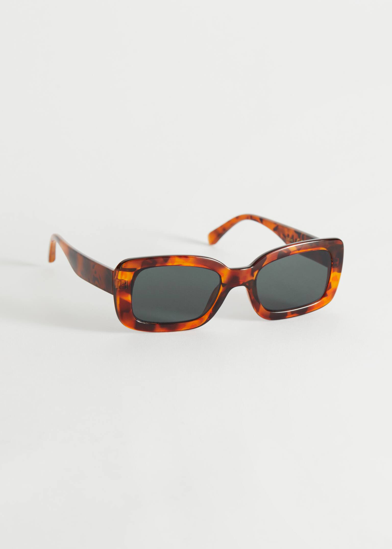 Rectangular Thick Frame Sunglasses - Brown