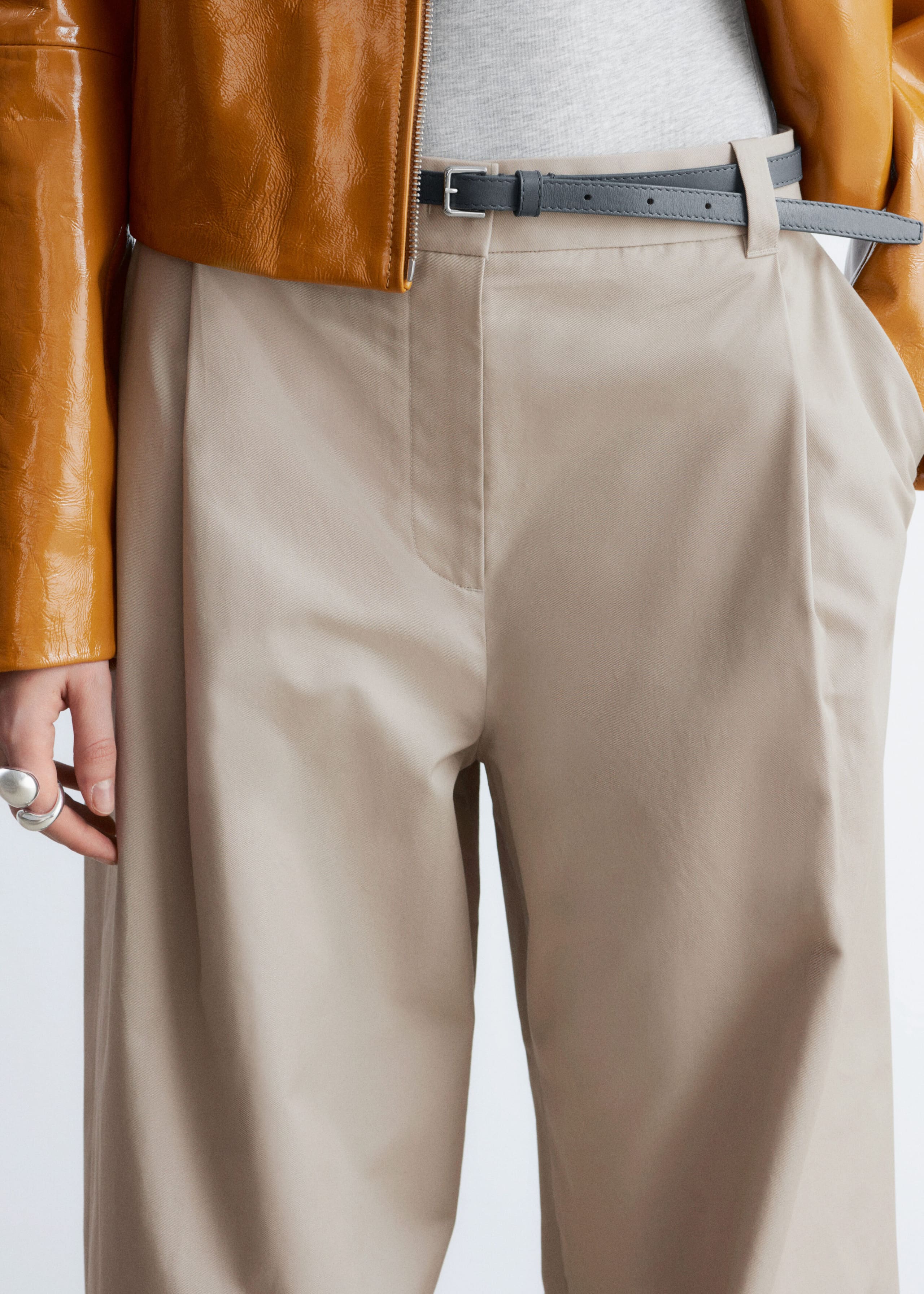 Image of Plisowane bawełniane spodnie