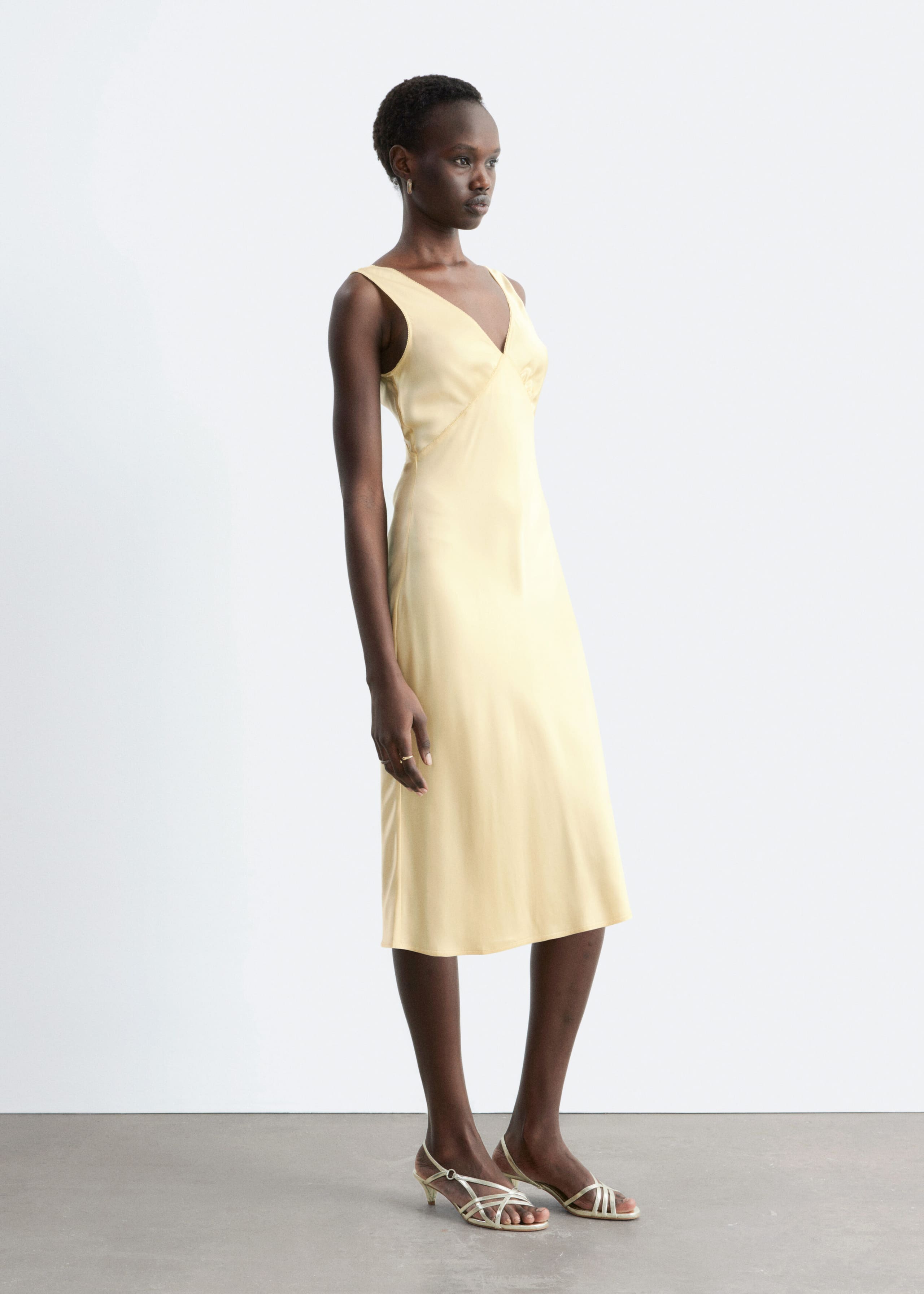 Image of V-Neck Slip Midi Dress