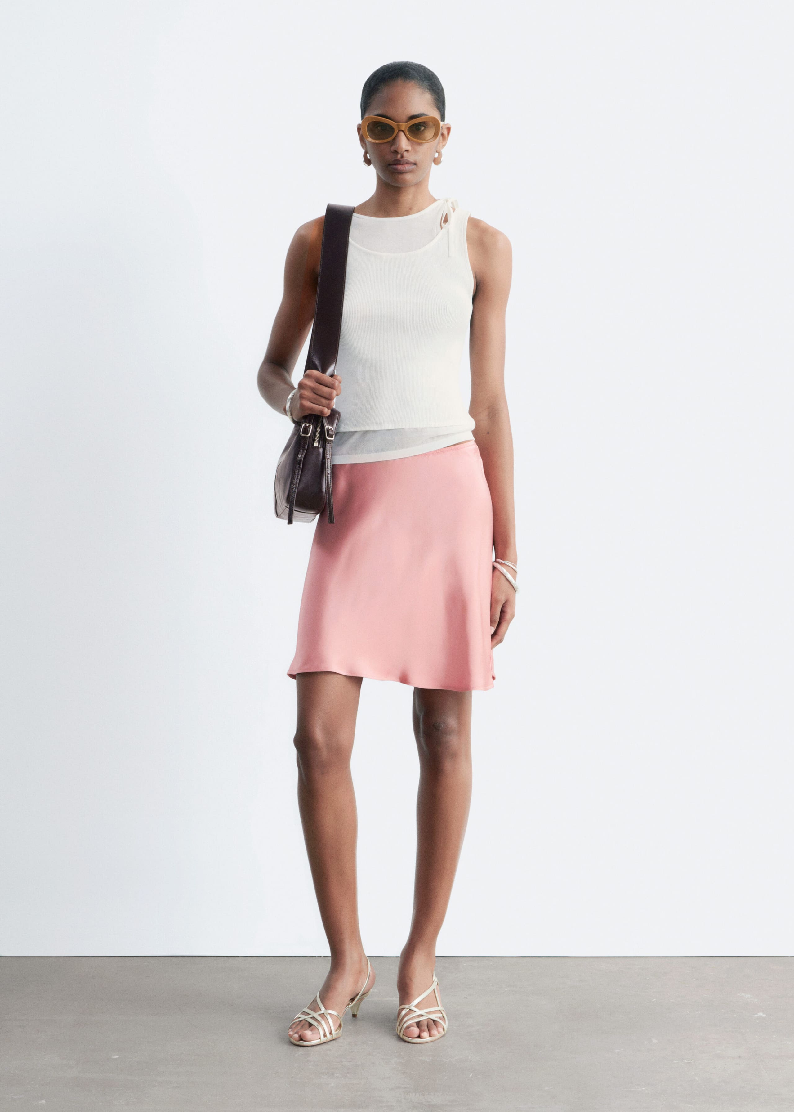 Camiseta de tirantes de doble capa - Blanco - Lookbook