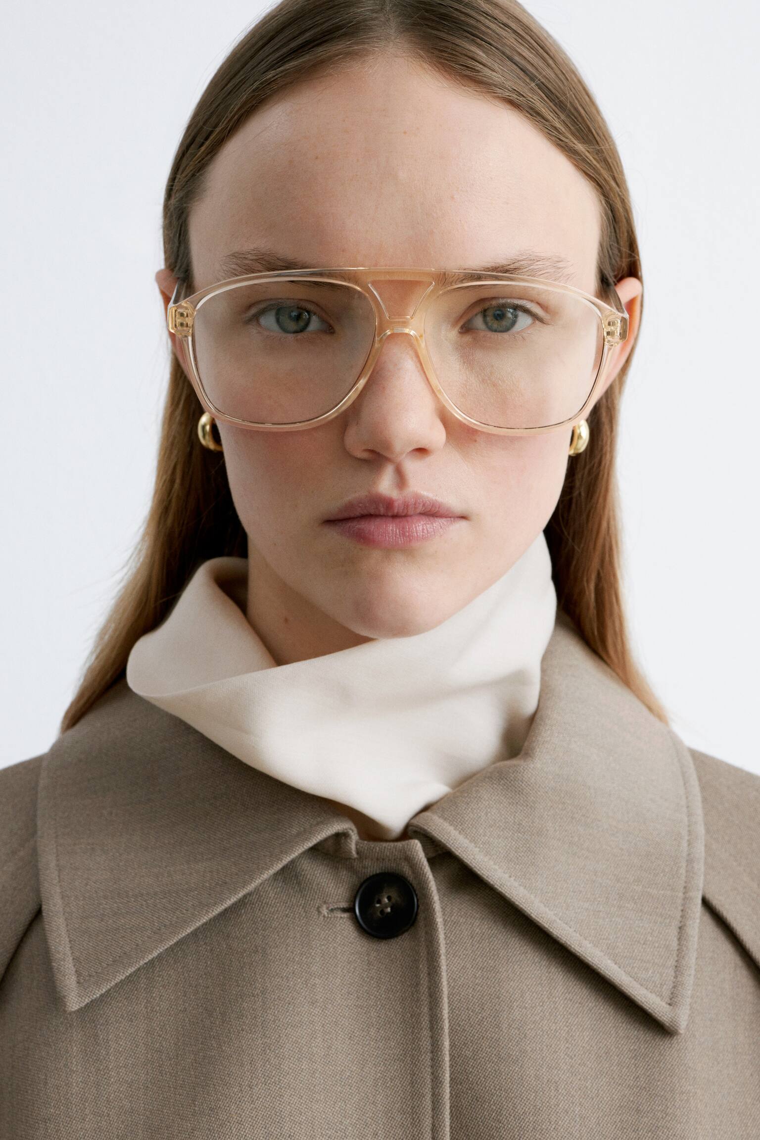 Duże okulary przeciwsłoneczne pilotki - Biały/Przezroczysty/Ciemnobrązowy/Brązowy/Żółty/Zielony khaki - 1