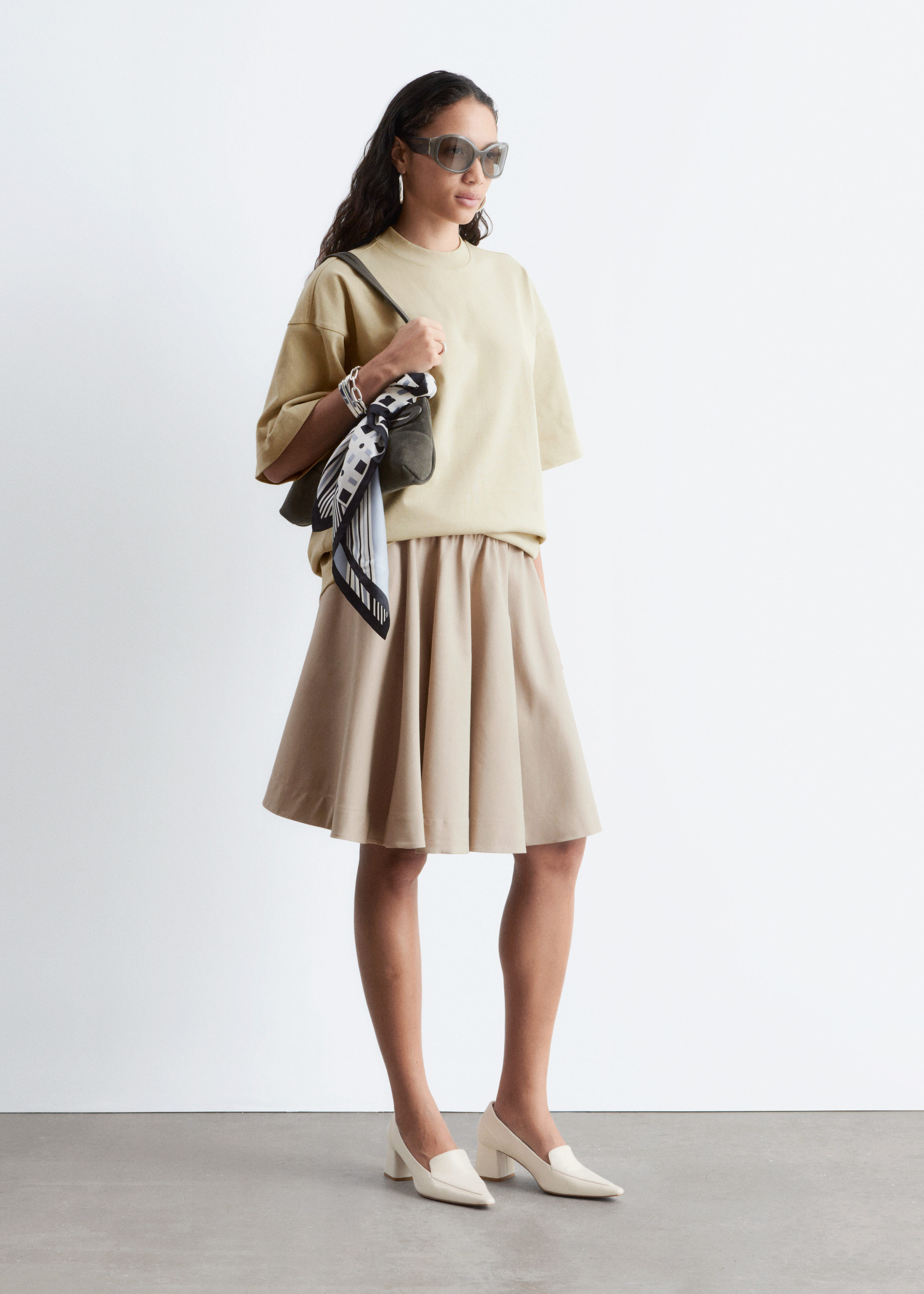 Oversized Cotton T-Shirt - Muted Yellow - & Other Stories US