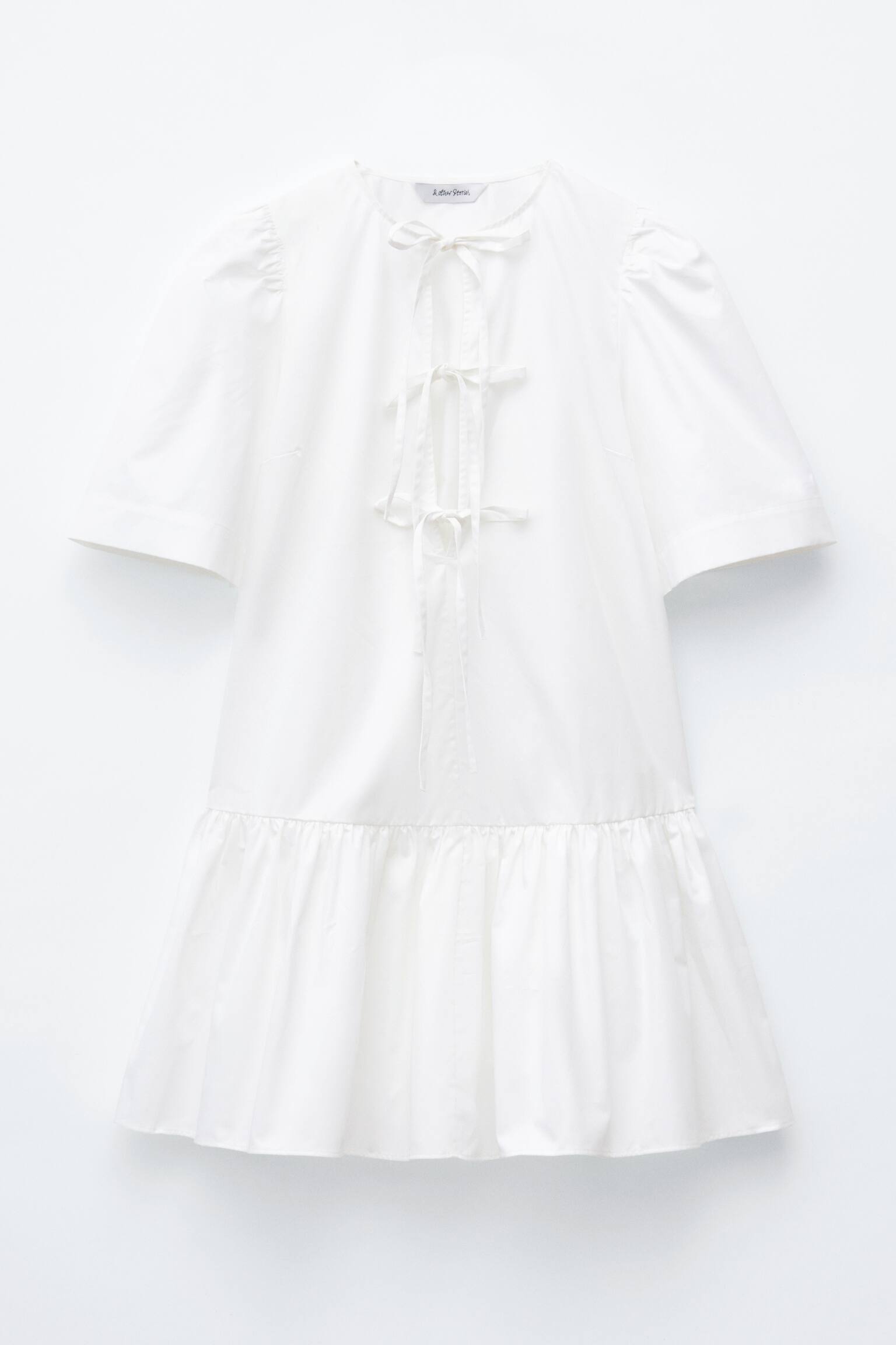 Peplum minišaty - Bílá/Červená/žlutá pruhovaná/Tmavě růžová - 2