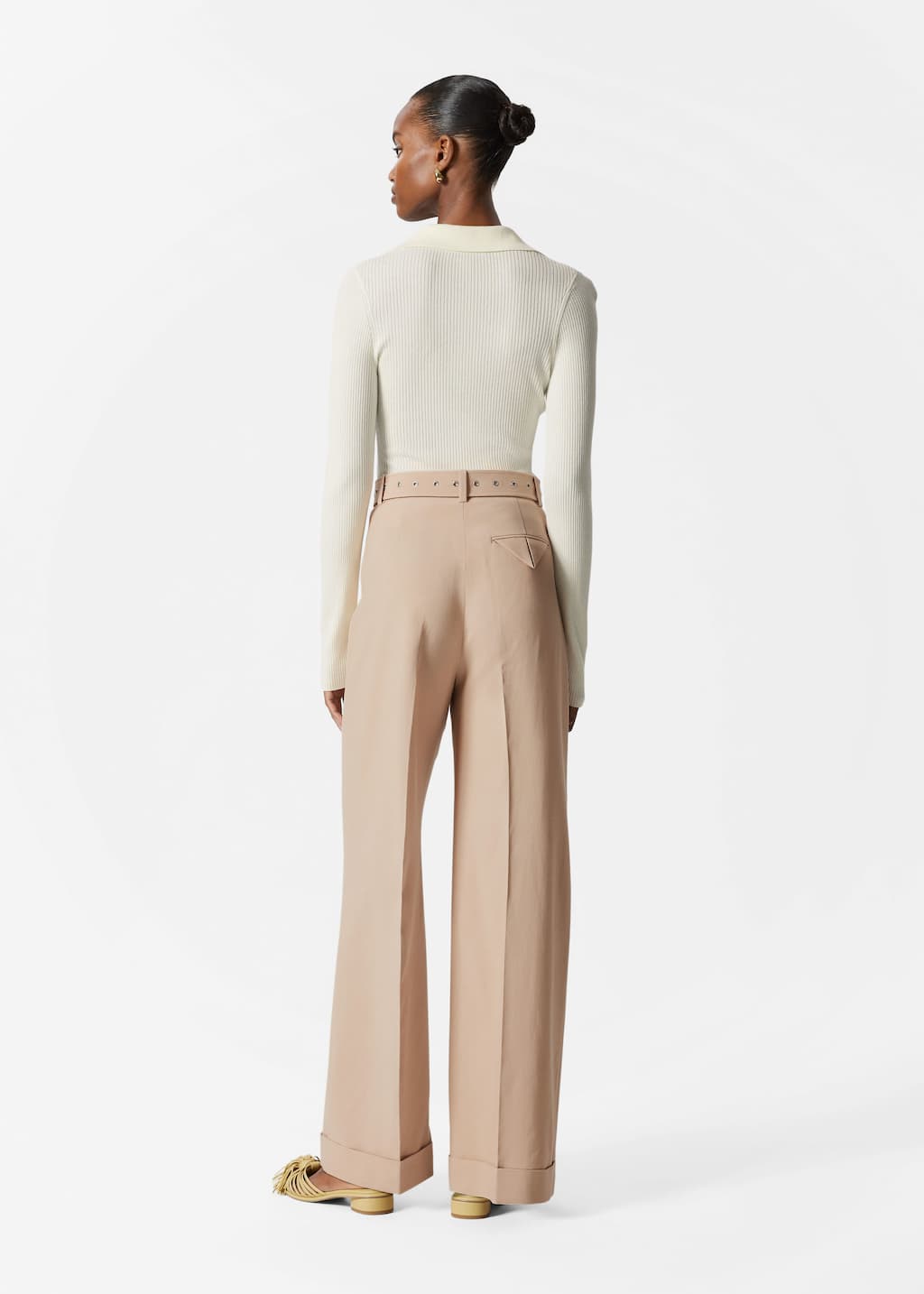 Press-Crease Trousers - Beige - Lookbook