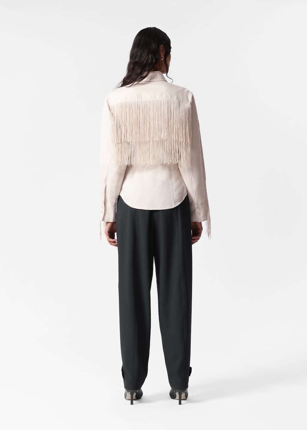 Camisa con flecos - Crema - Lookbook