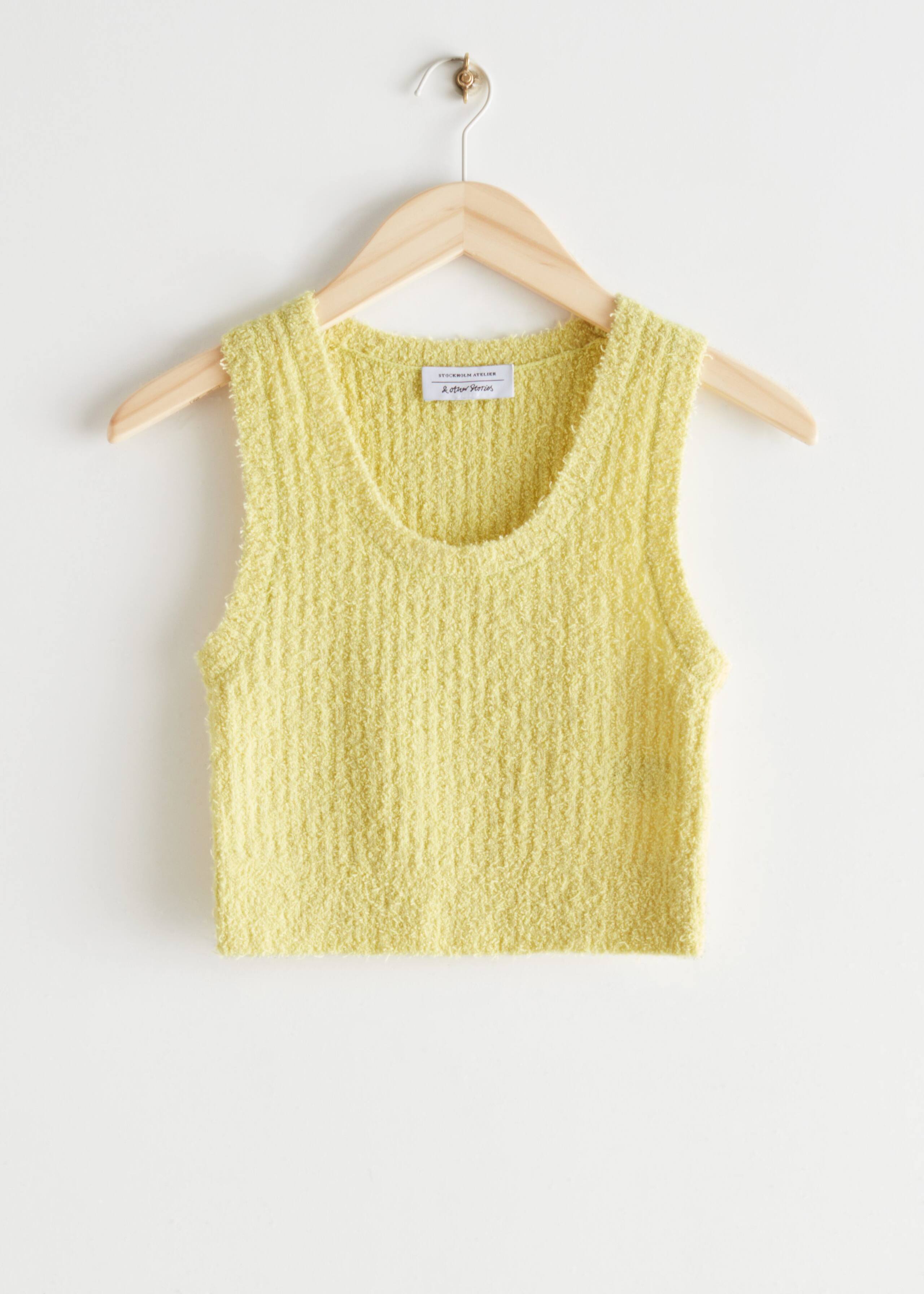 Textured Crop Top - Yellow - Bodegón