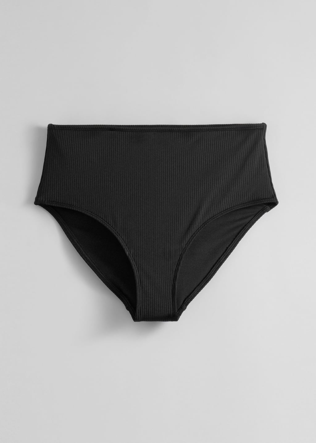 Image of Majtki bikini w prążki z wysoką talią