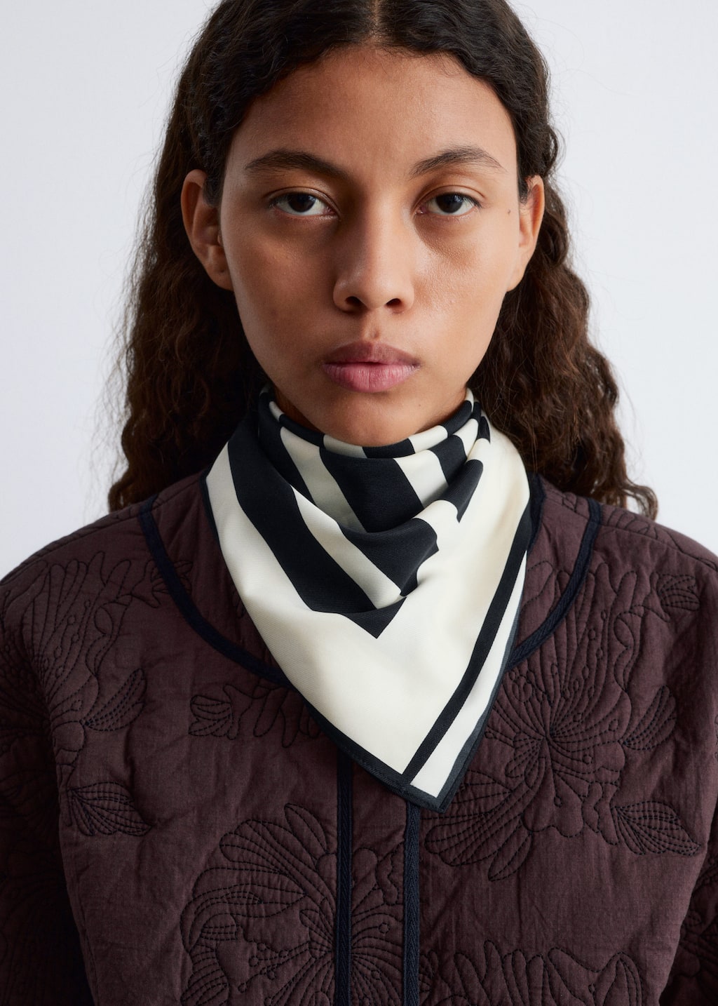 Image of Floral Pattern Quilted Jacket