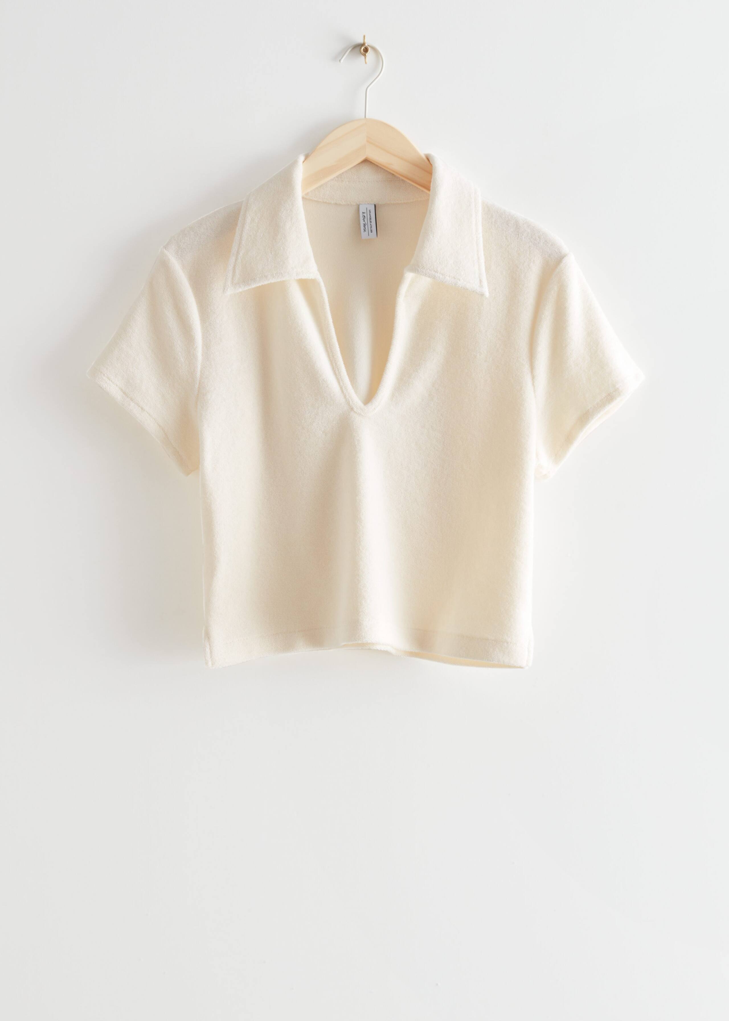 Collared Terry Top - Cream - Still Life