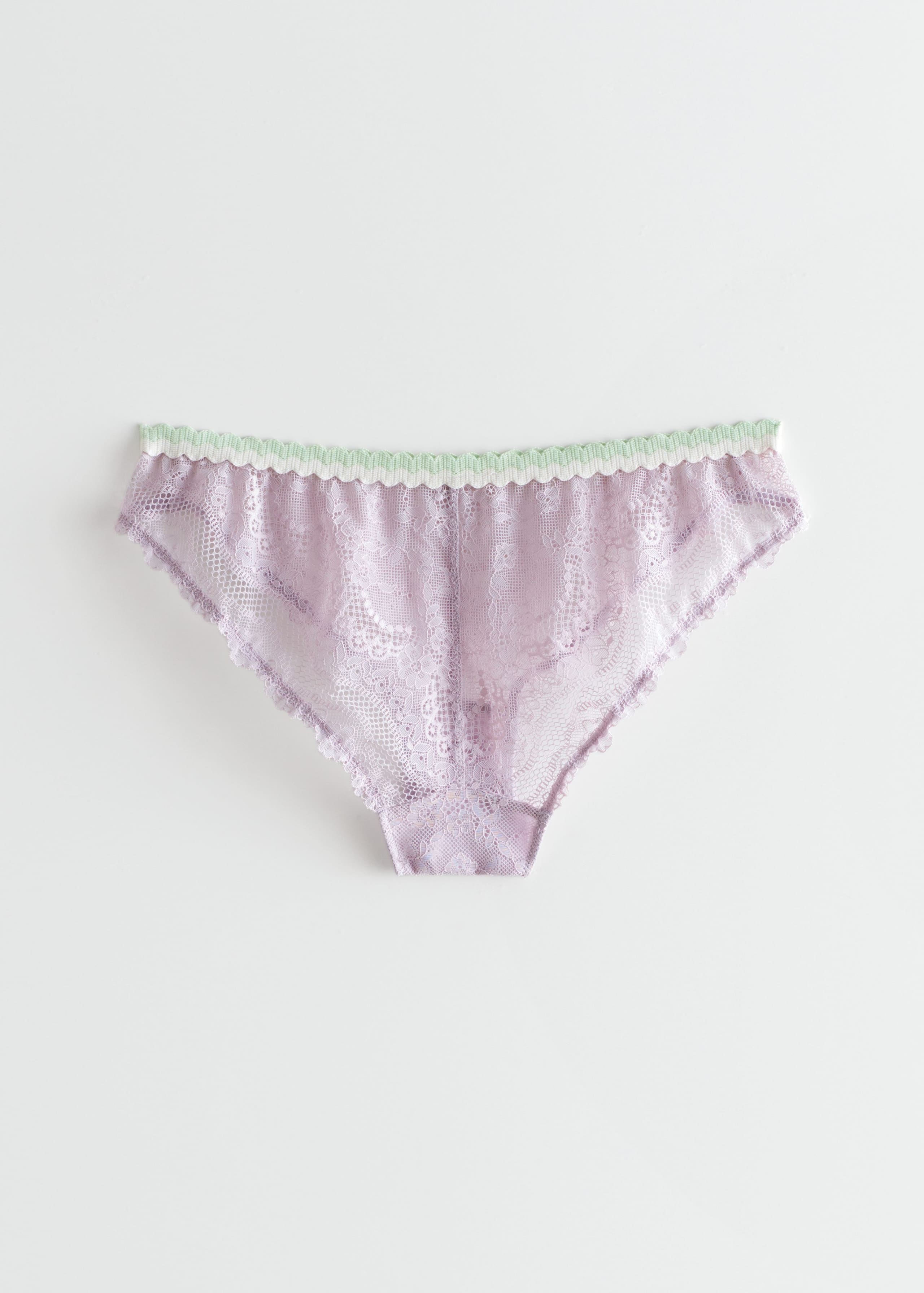 Floral Lace Mini Briefs - Lilac - Natura morta