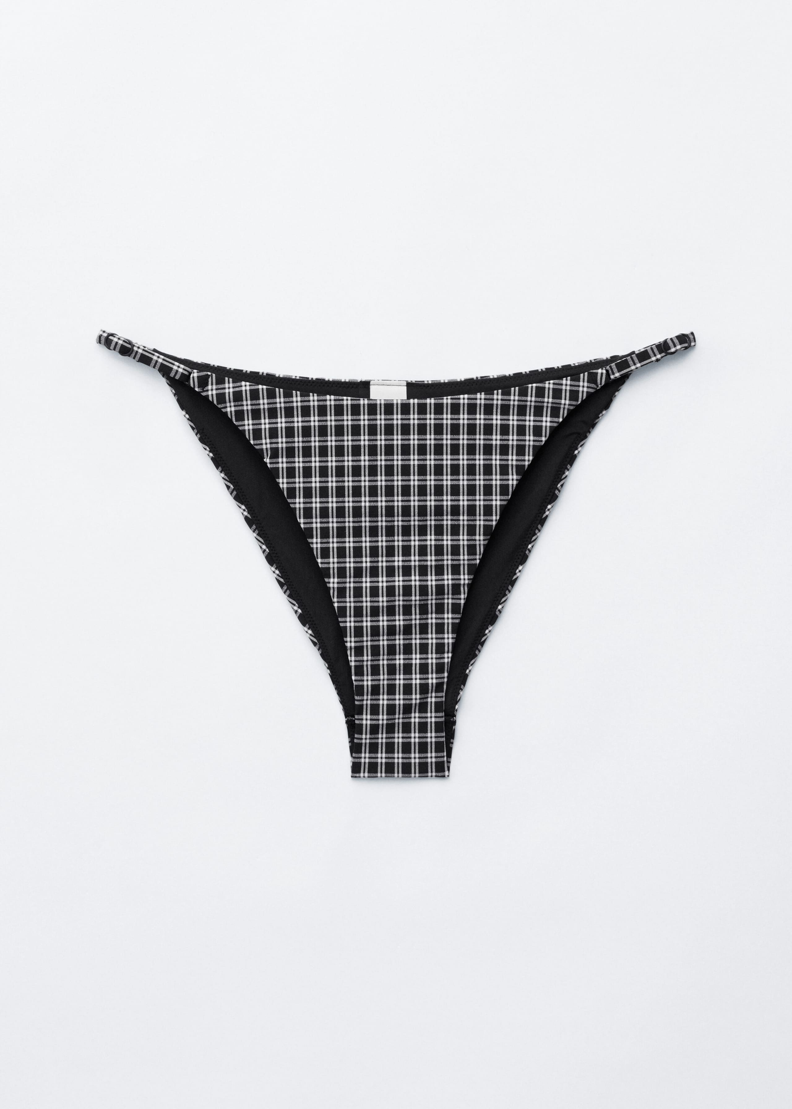 Buckle-Detail Bikini Briefs - Black/Checked - Still Life