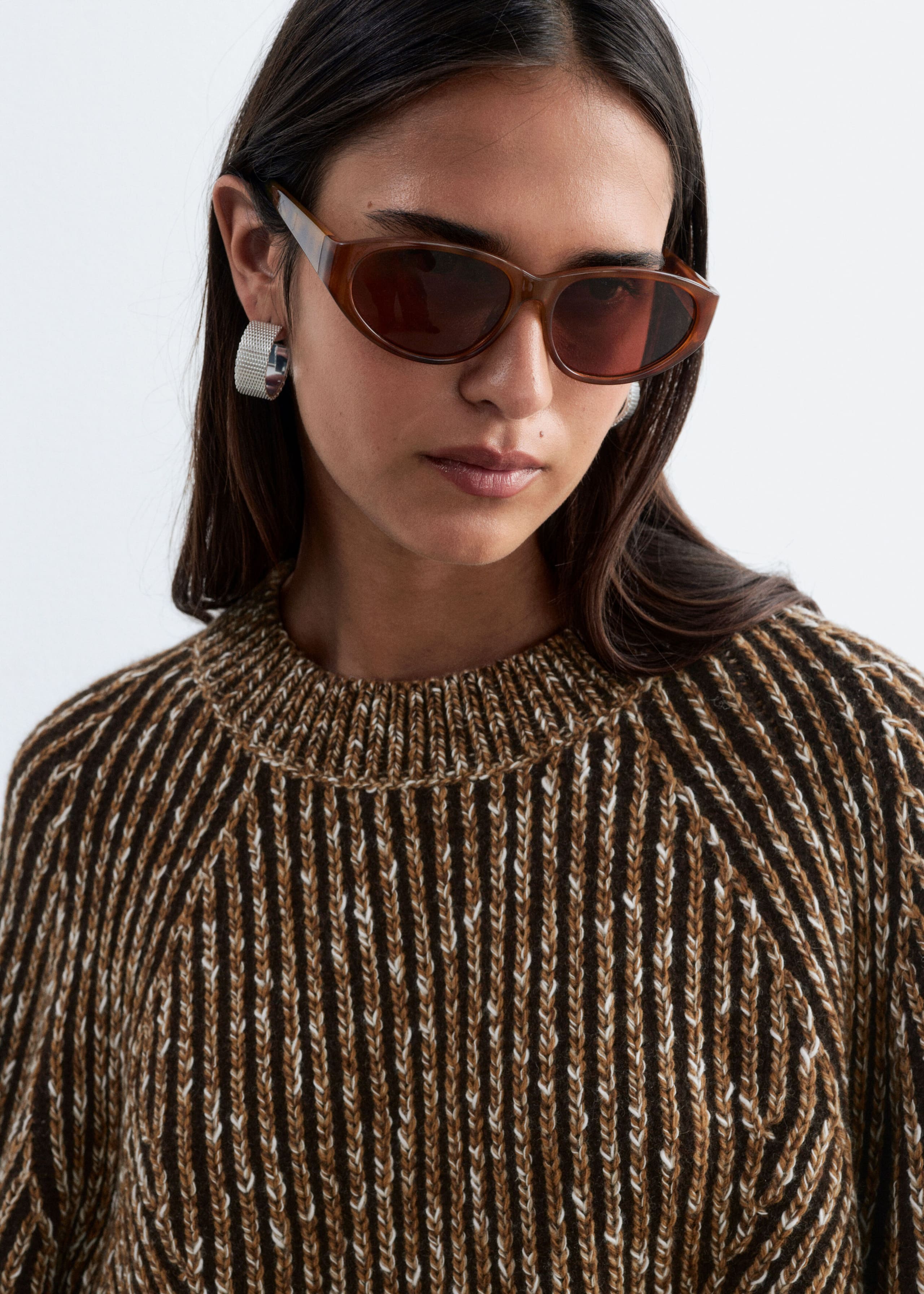 Wool-Cotton Jumper - Brown Melange - Still Life