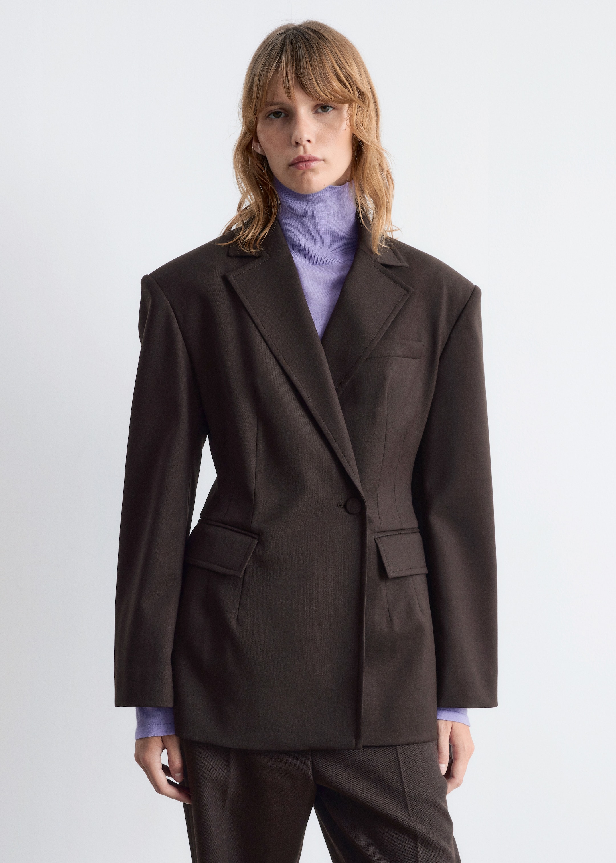 Visualizza immagine più grande: Blazer doppiopetto in lana - Marrone scuro - DONNA | H&M IT 2