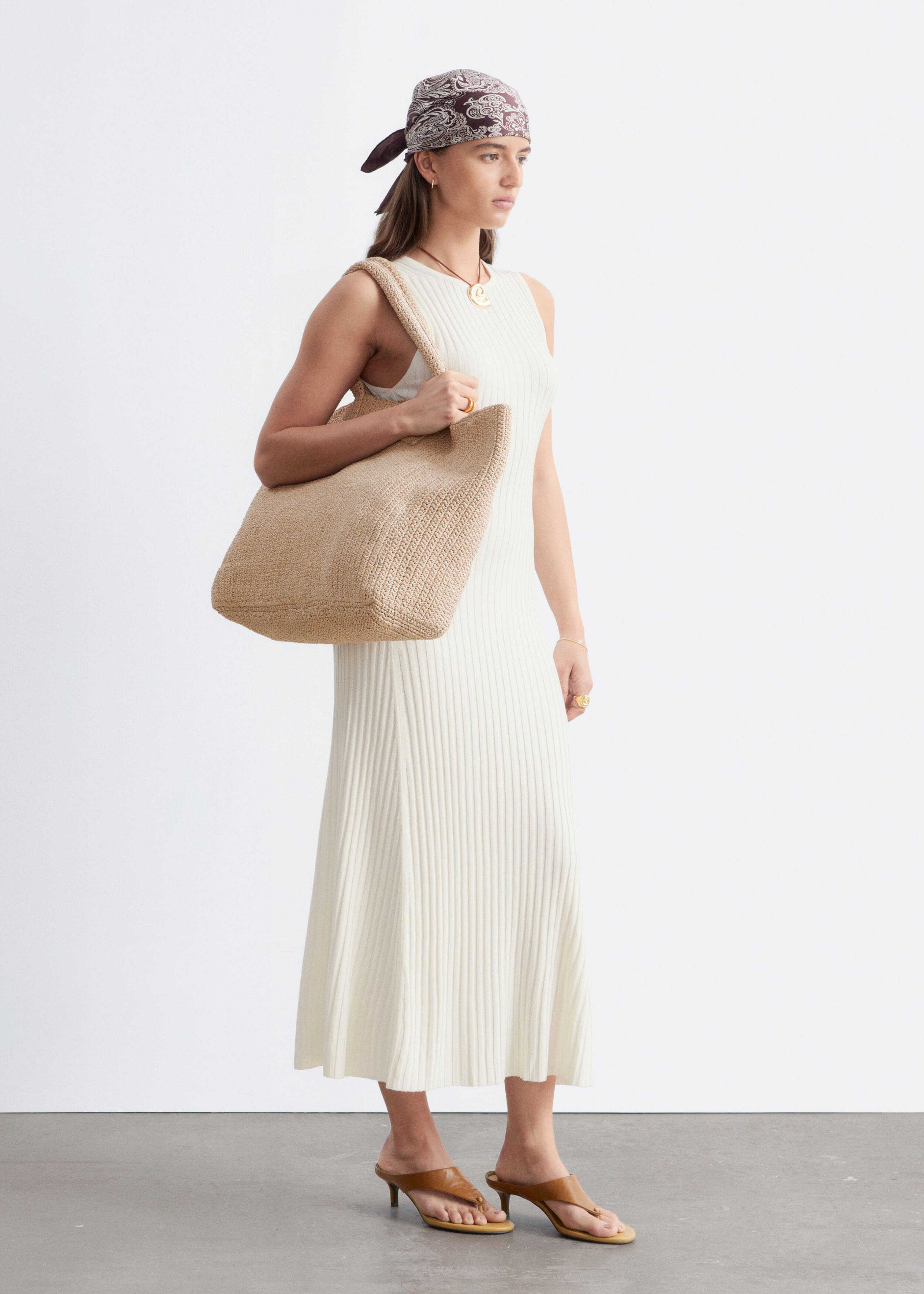 Image of Ribbed Midi Dress
