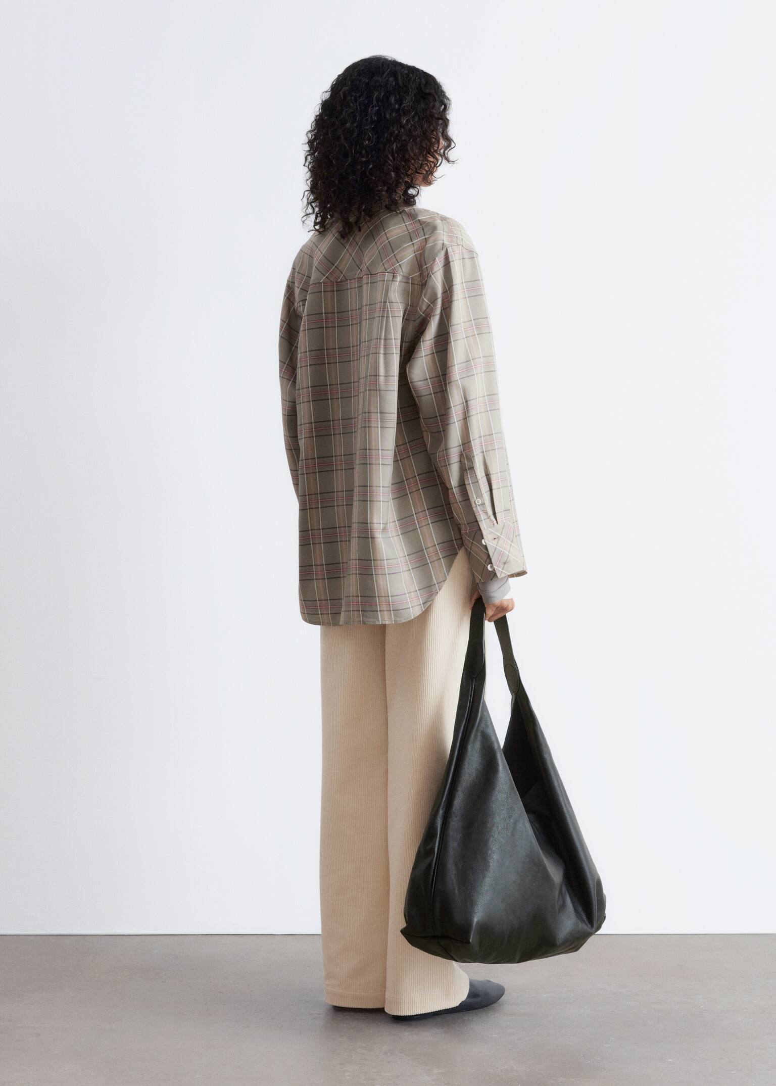 Oversized Checked Shirt - Mole/Checked - 3