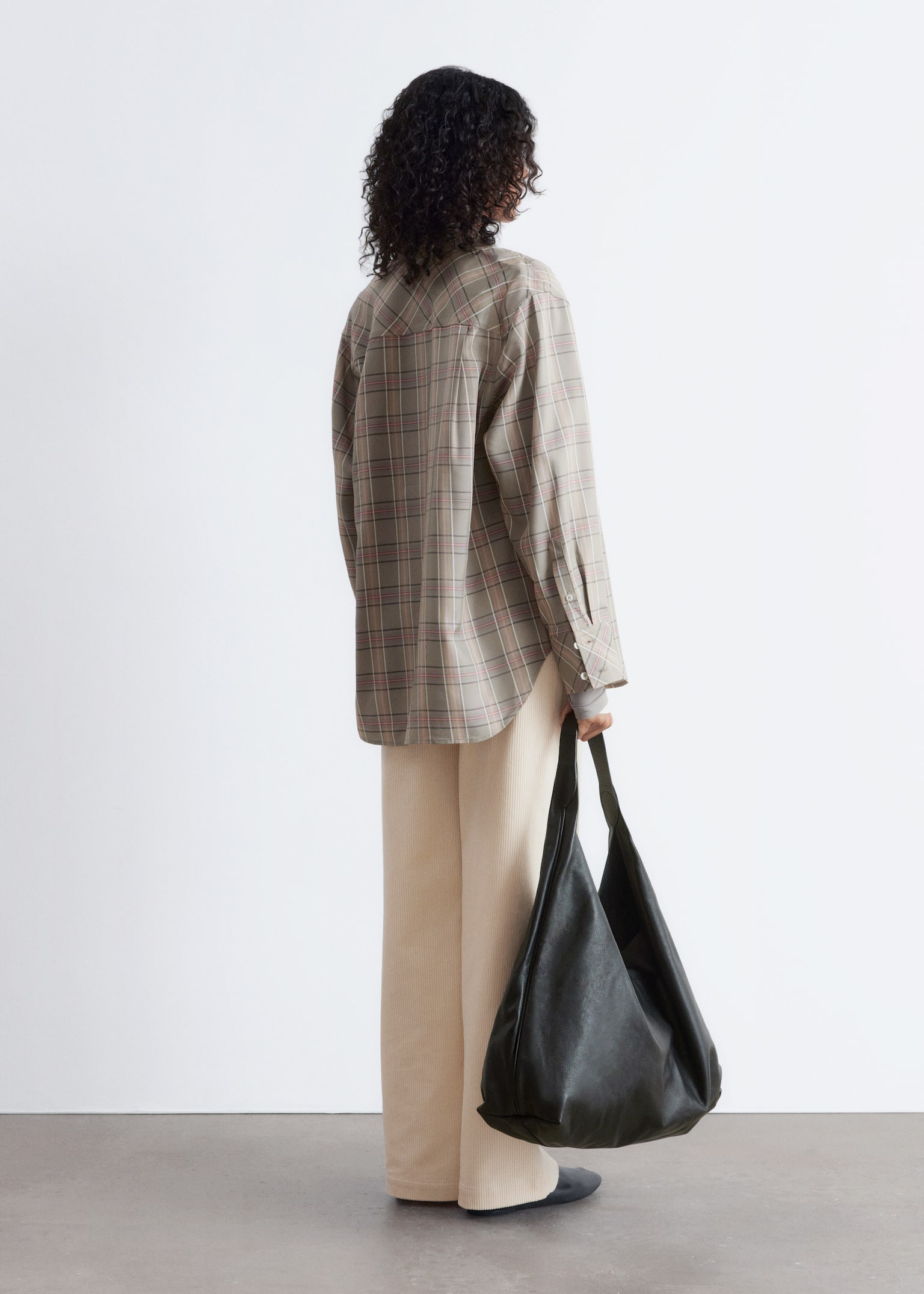 Oversized Checked Shirt - Mole/Checked - 4
