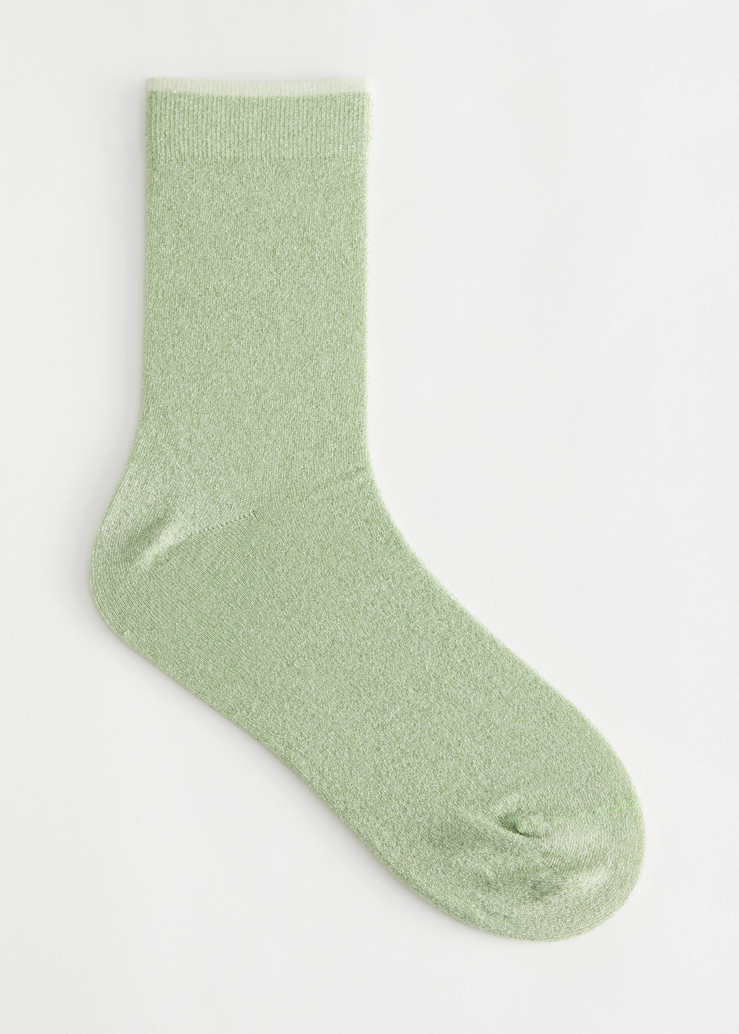 Glitter Lurex Ankle Socks - Light Blue - Still Life