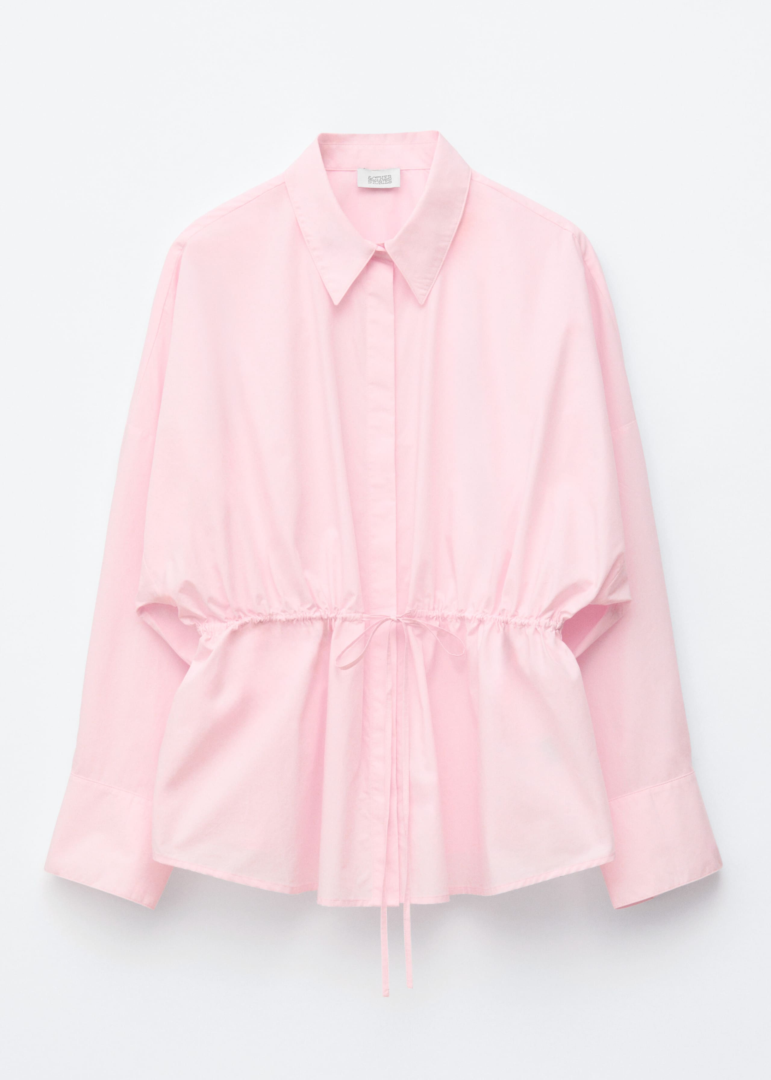 Image of Cotton Poplin Drawstring Shirt