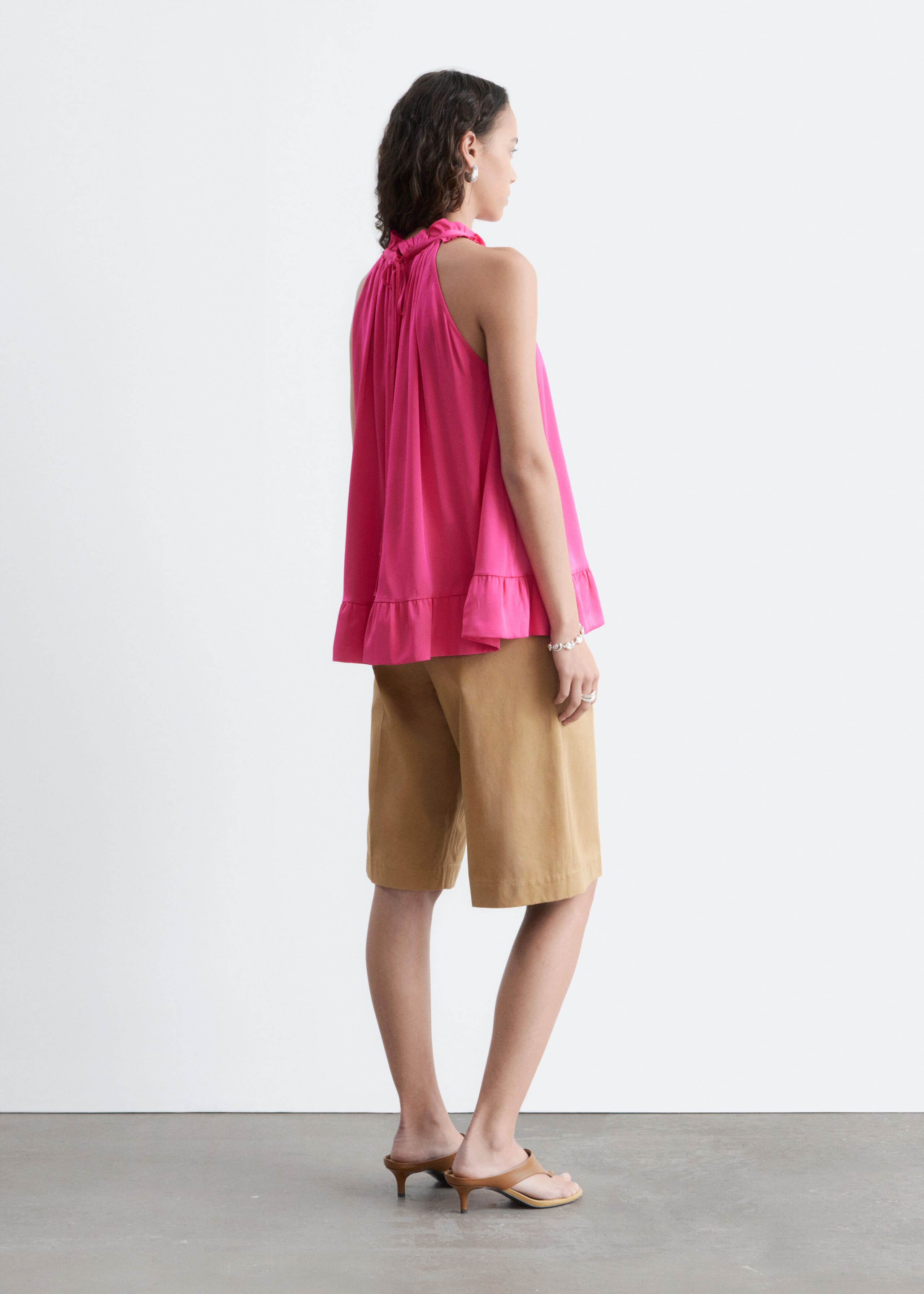 Frill-Detail Top - Bright Pink - Still Life