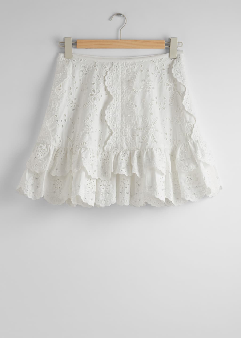 Scalloped Ruffle Mini Skirt