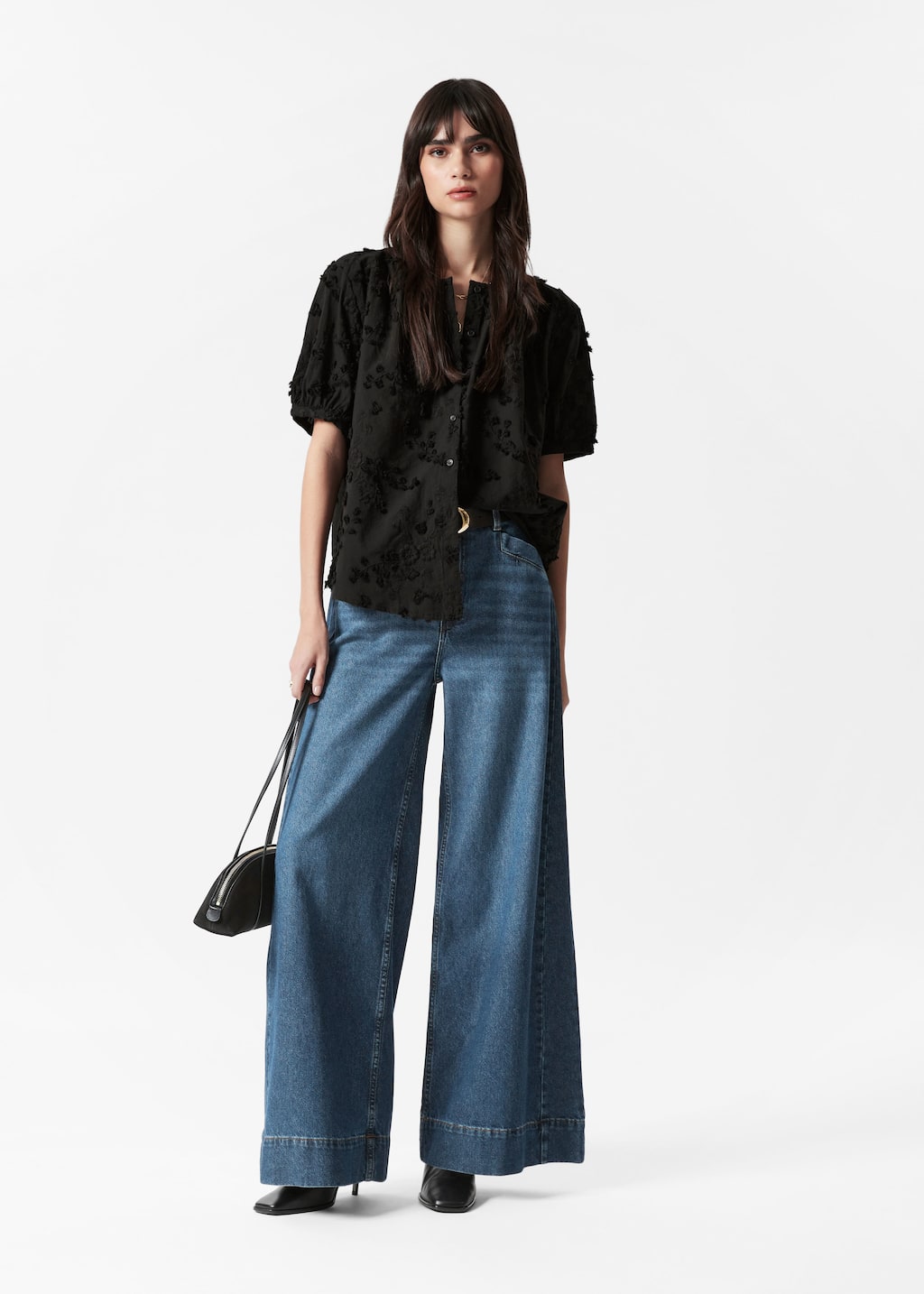 Image of Oversized Puff-Sleeve Blouse