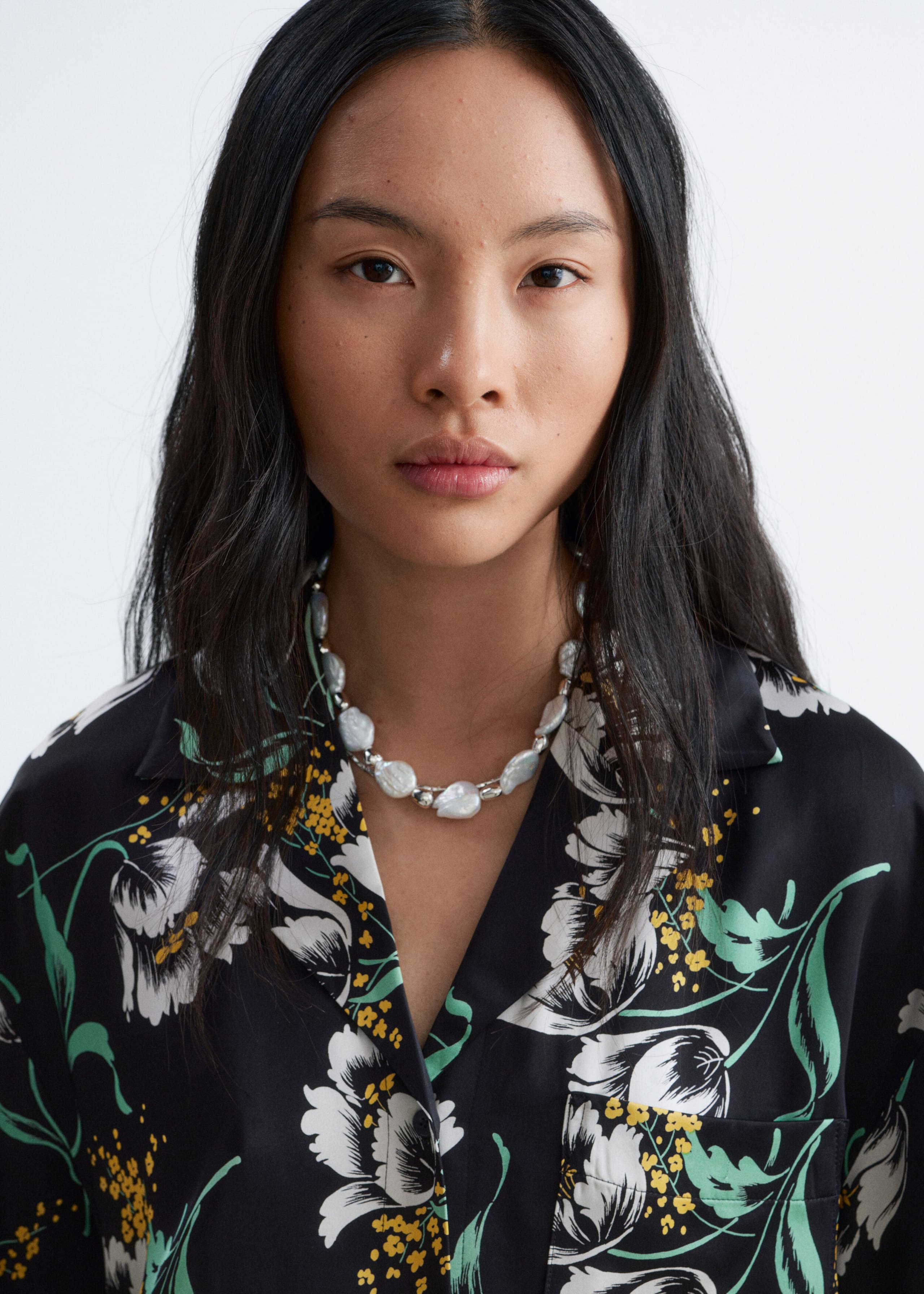 Oversized Resort Shirt - Bleu clair / Motif fleuri - Lookbook