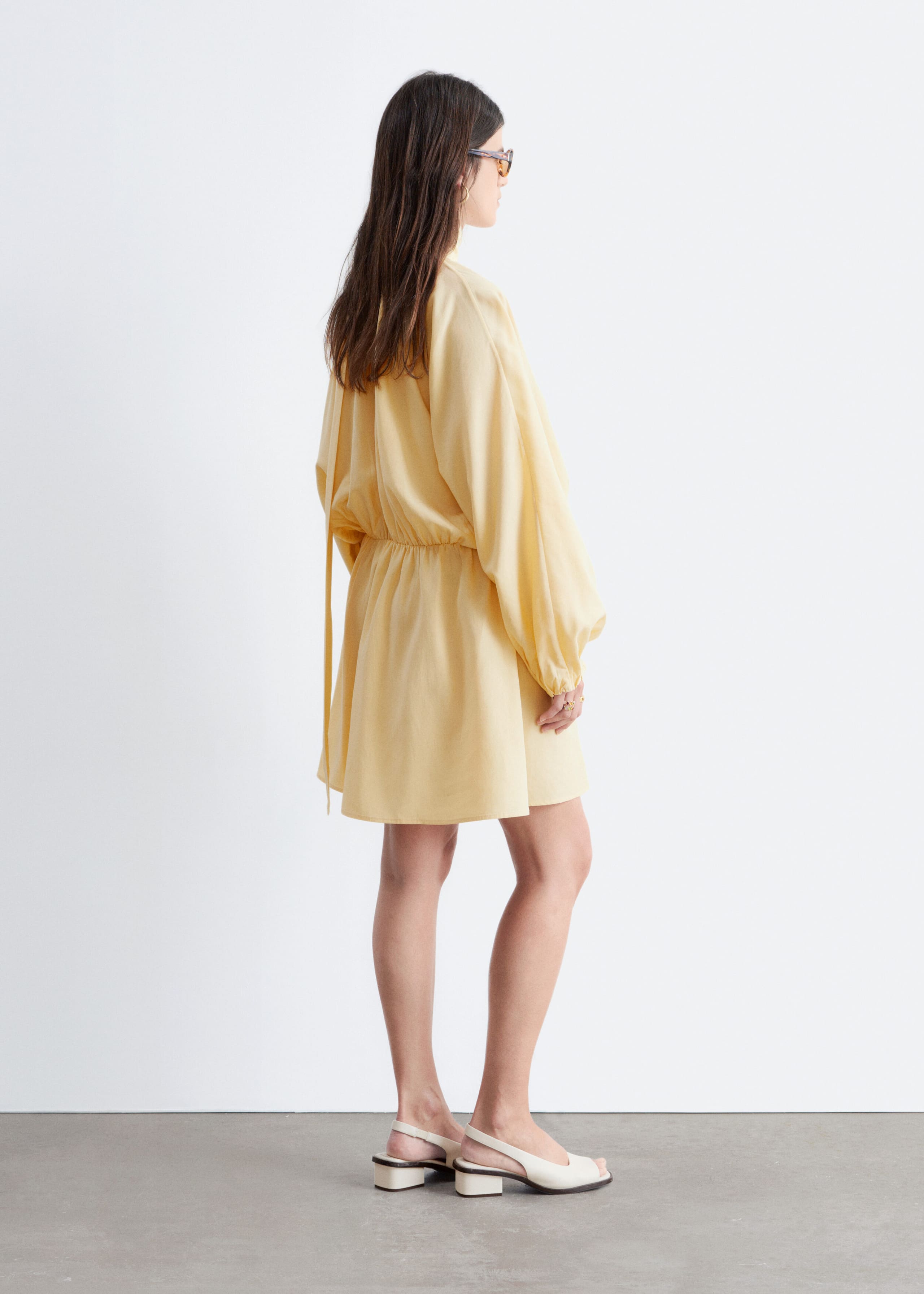 Scarf-Detail Wrap Mini Dress - White - Lookbook