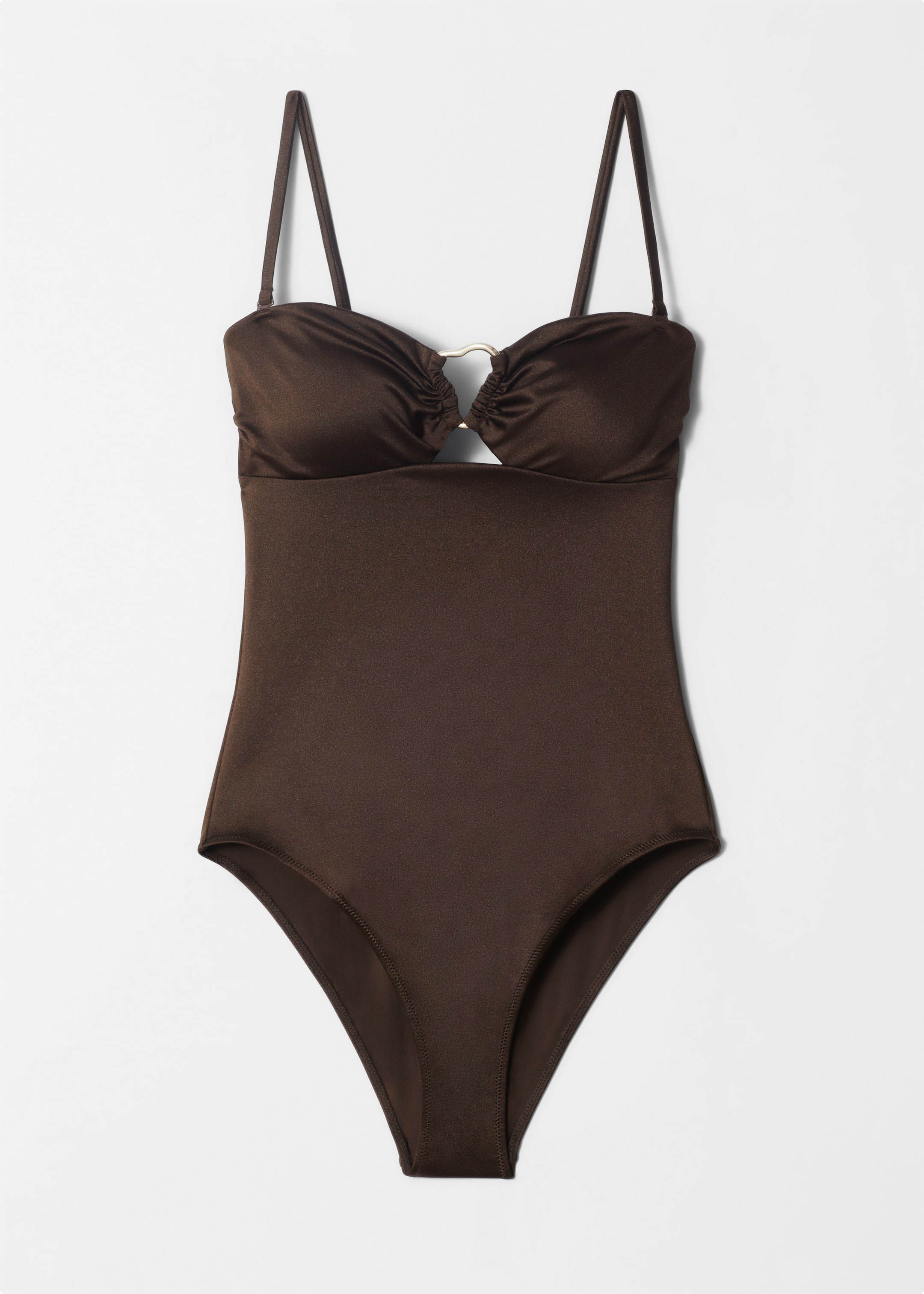 Visualizza immagine più grande: Costume da bagno con dettaglio cut out e fibbia - Marrone scuro - DONNA | H&M IT 1