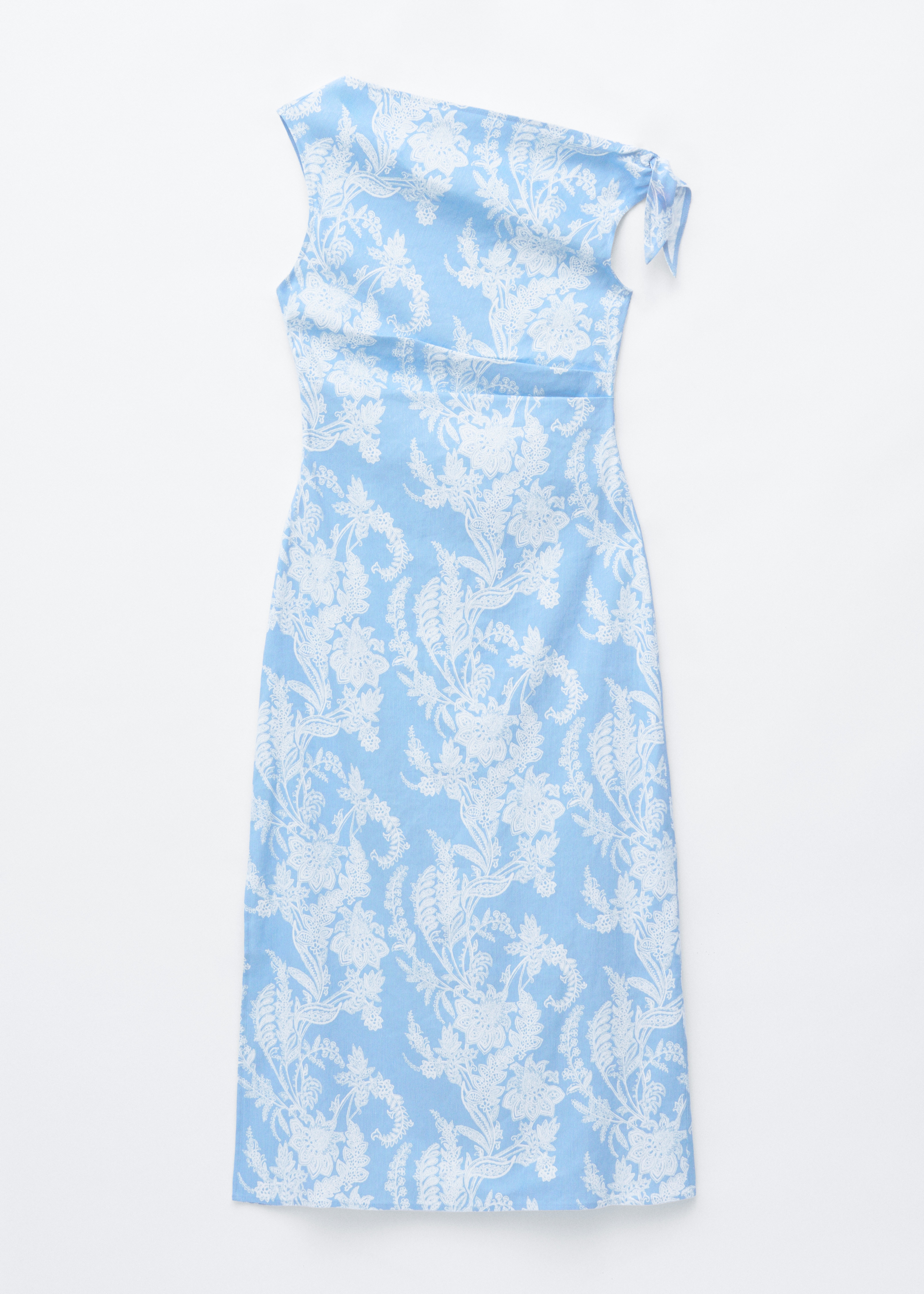 Asymmetrisk paisleymönstrad midiklänning